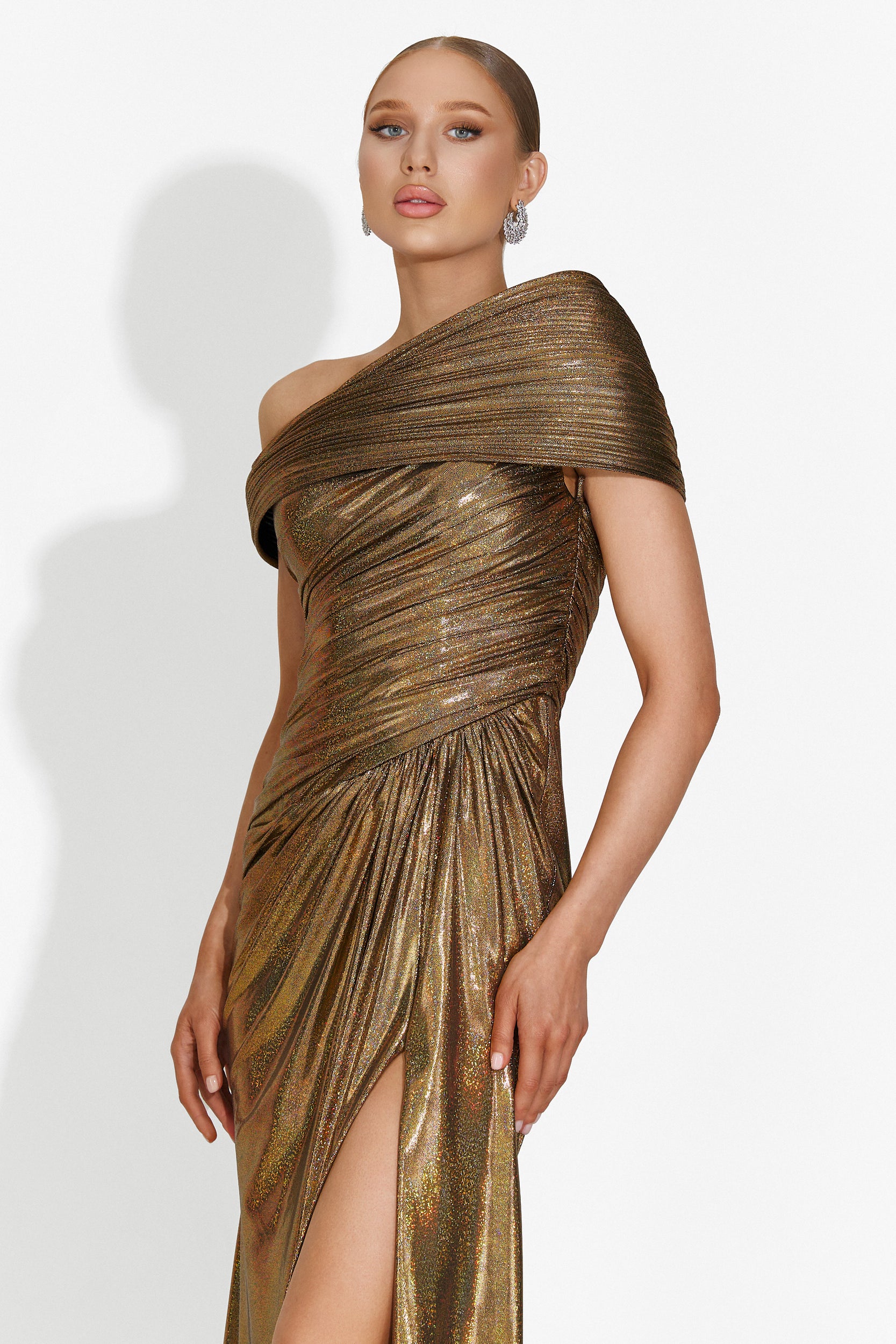 Długa złota sukienka damska Melonie Bogas