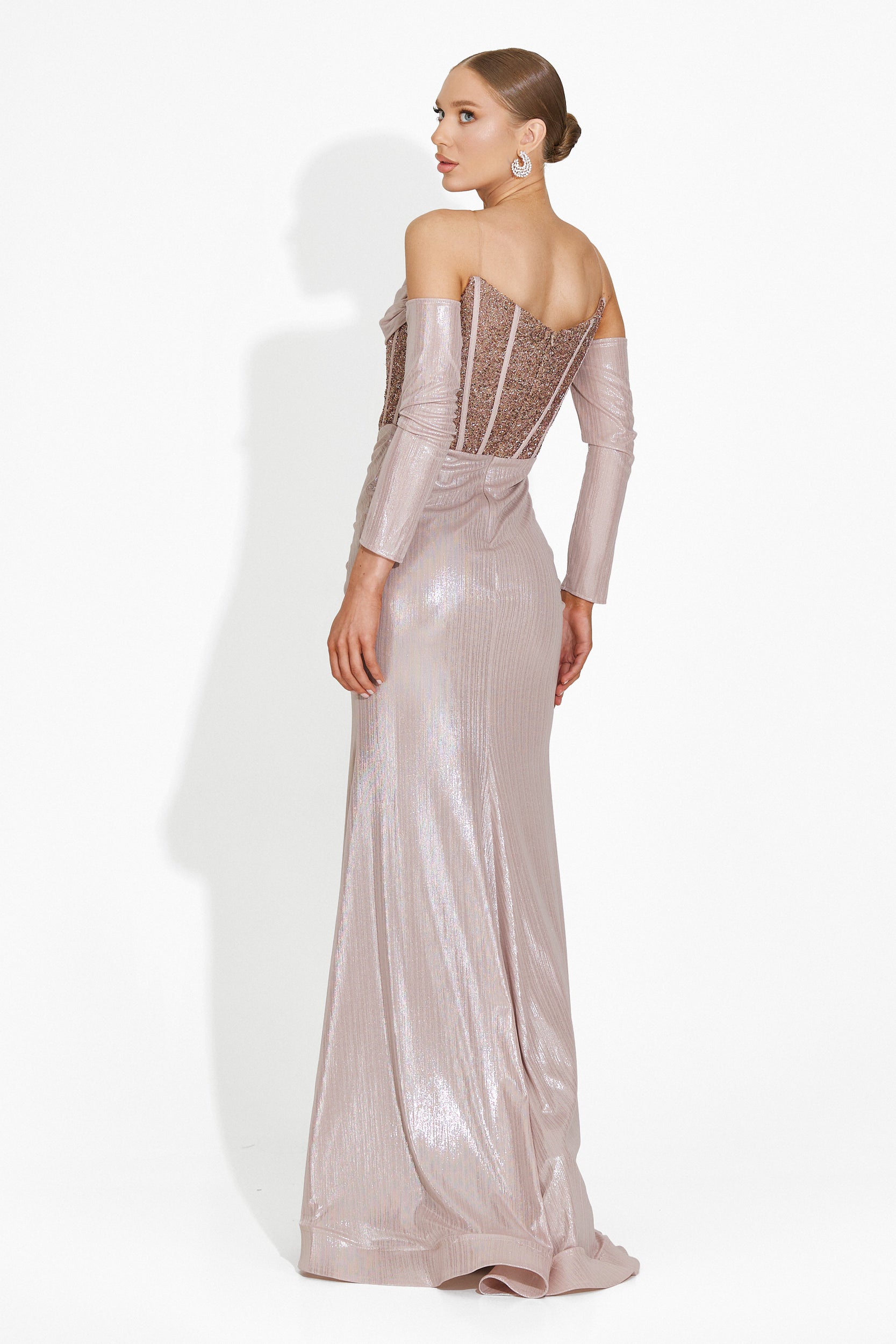 Fredricka Bogas Long Beige Ladies Dress