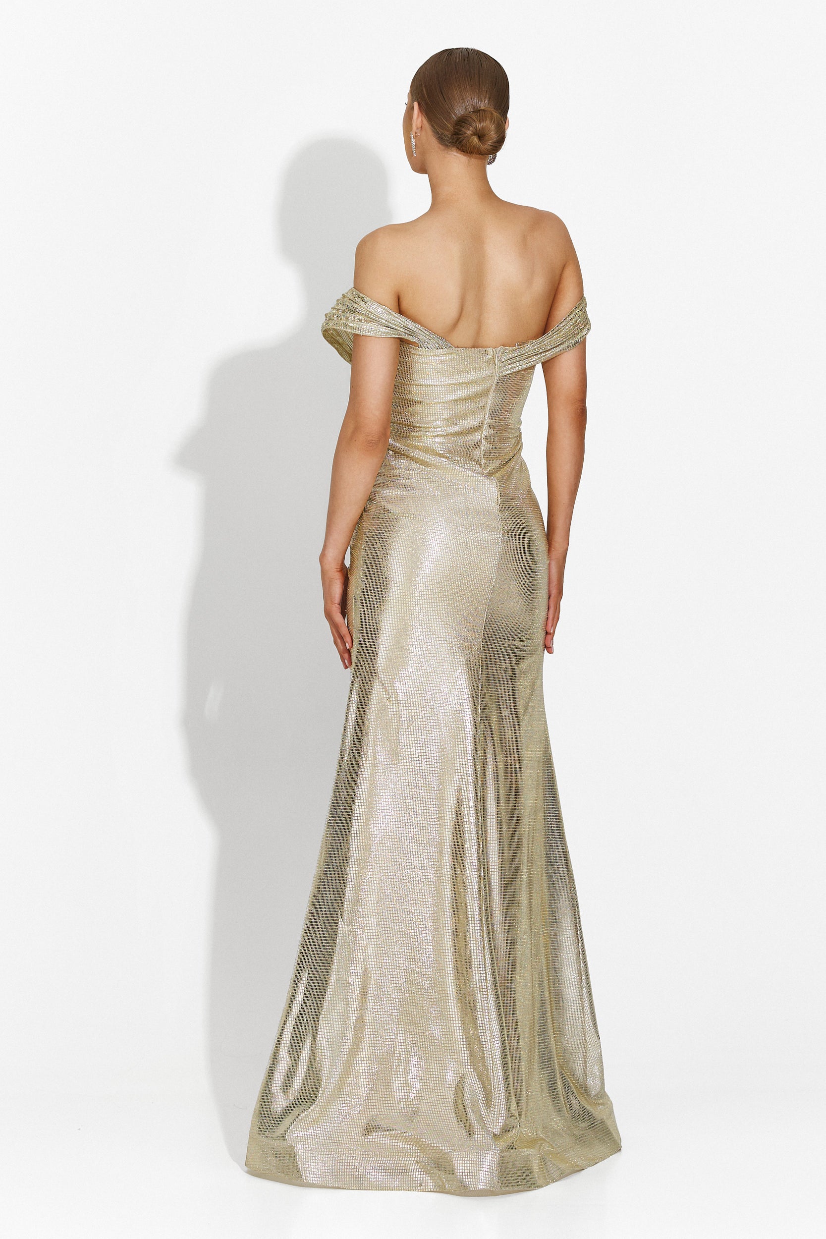 Stephane Bogas Long Beige-Gold Ladies Dress