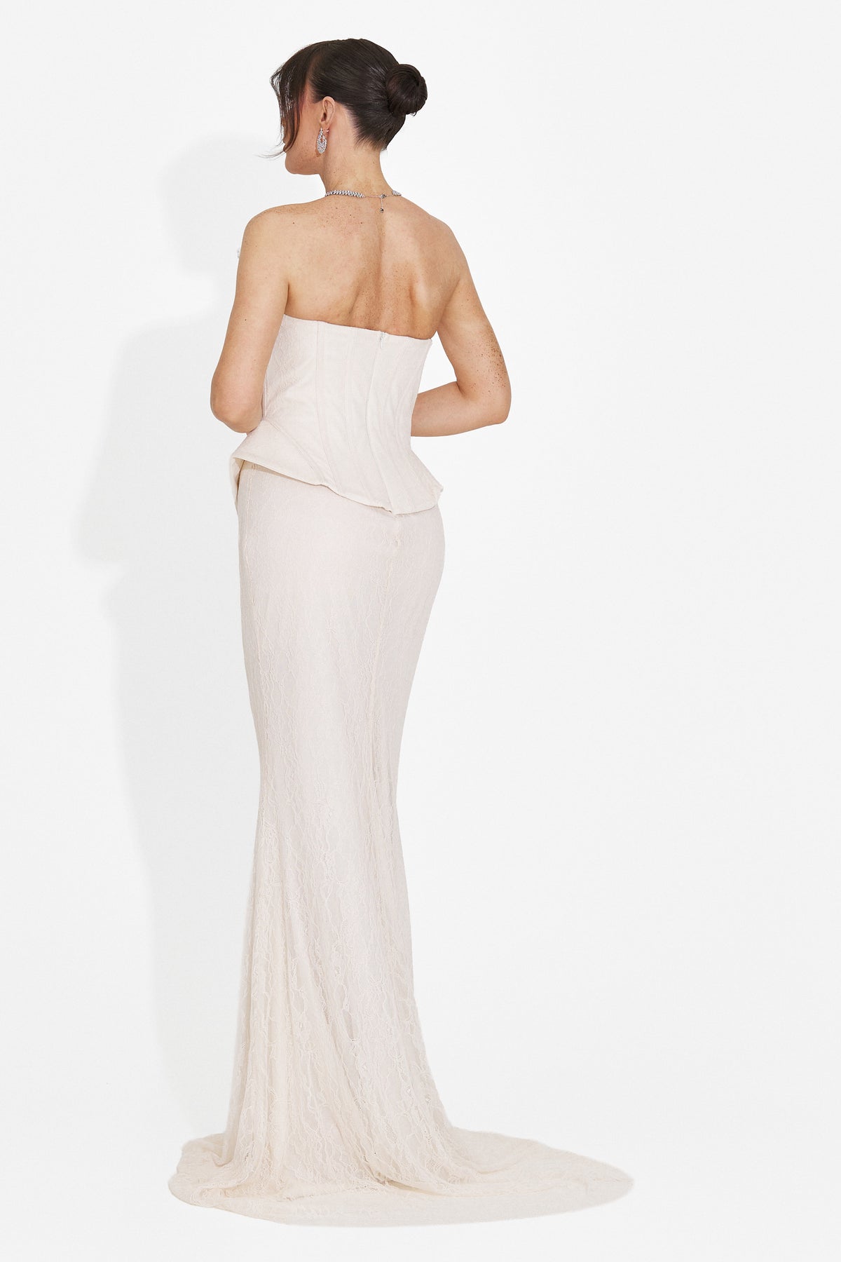 Long beige women's dress Nabashia Bogas, image 2 of 8