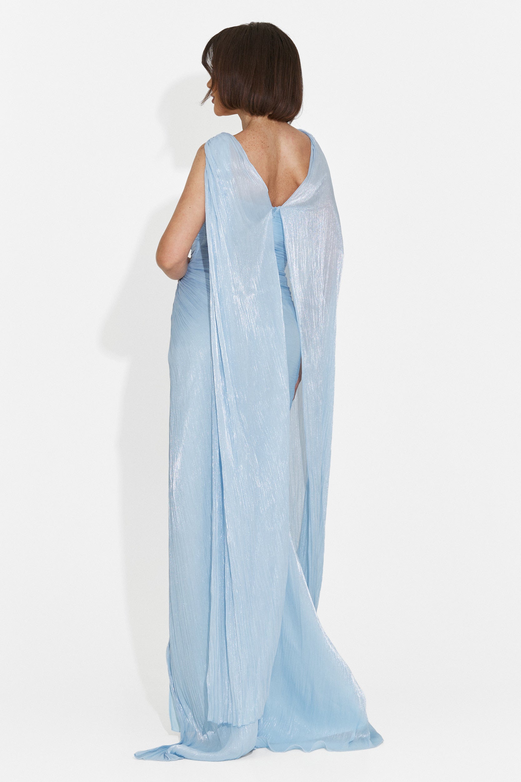 Gretas langes blaues Damenkleid