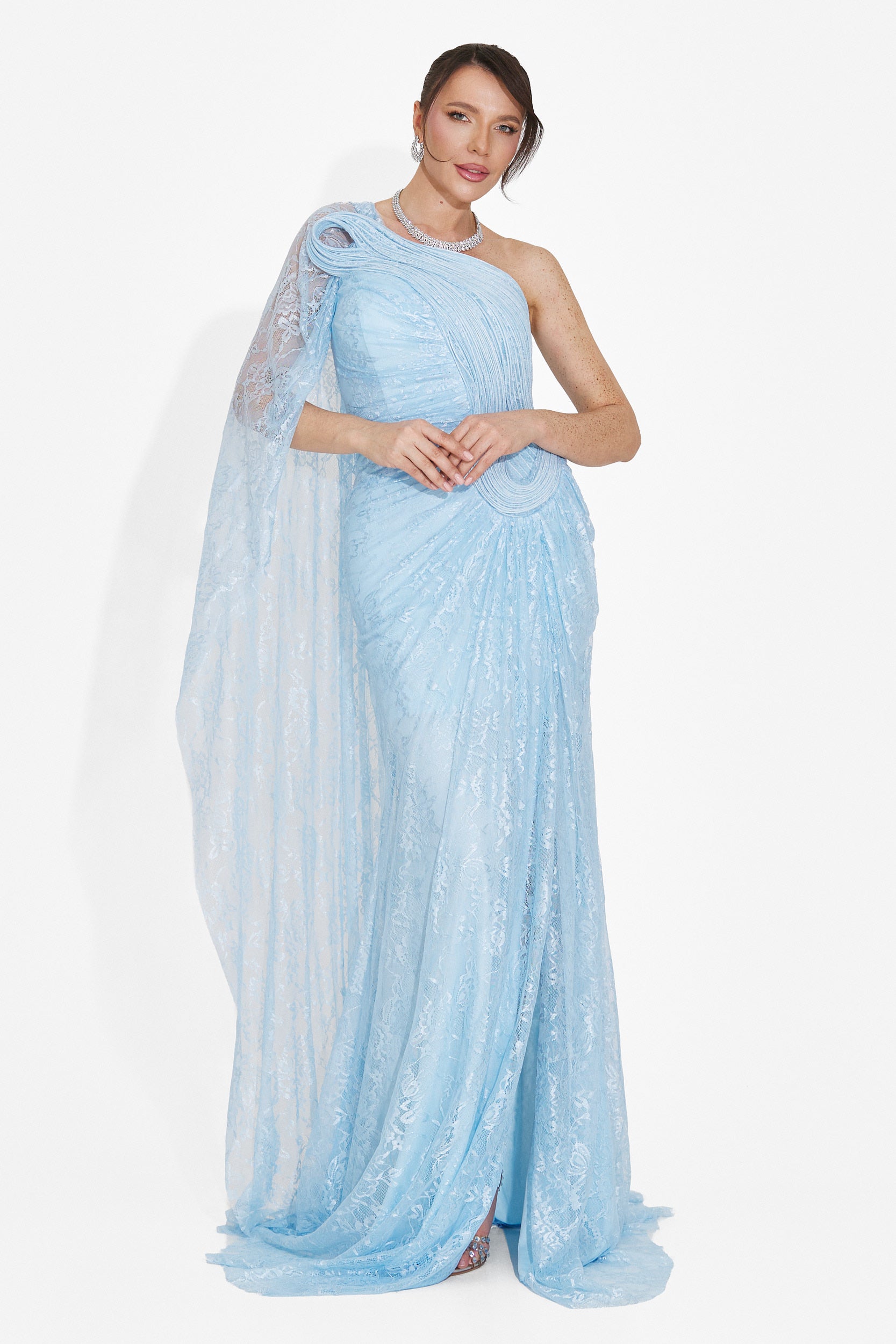 Rochie dama lunga bleu Heliena Bogas