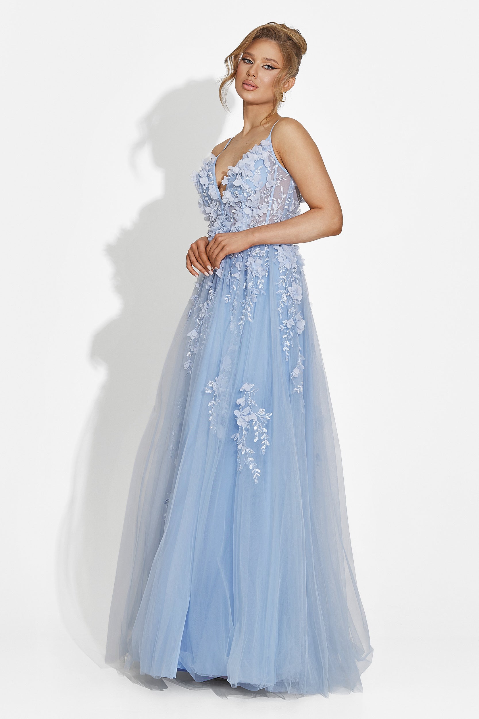 Sukienka damska długa niebieska Serina Bogas