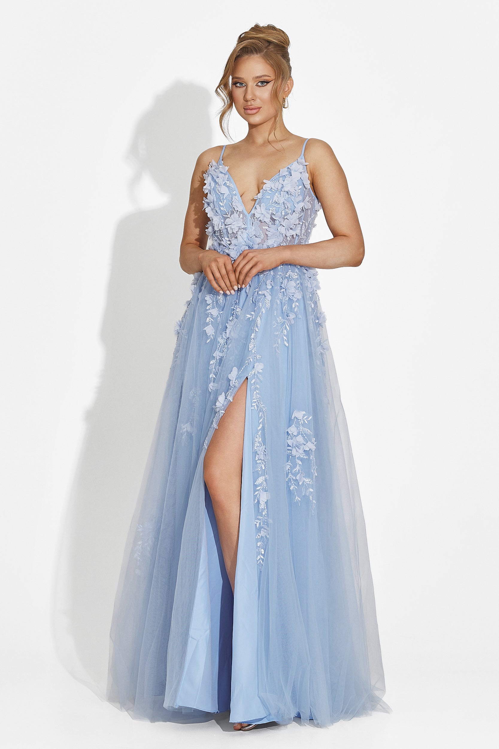 Sukienka damska długa niebieska Serina Bogas