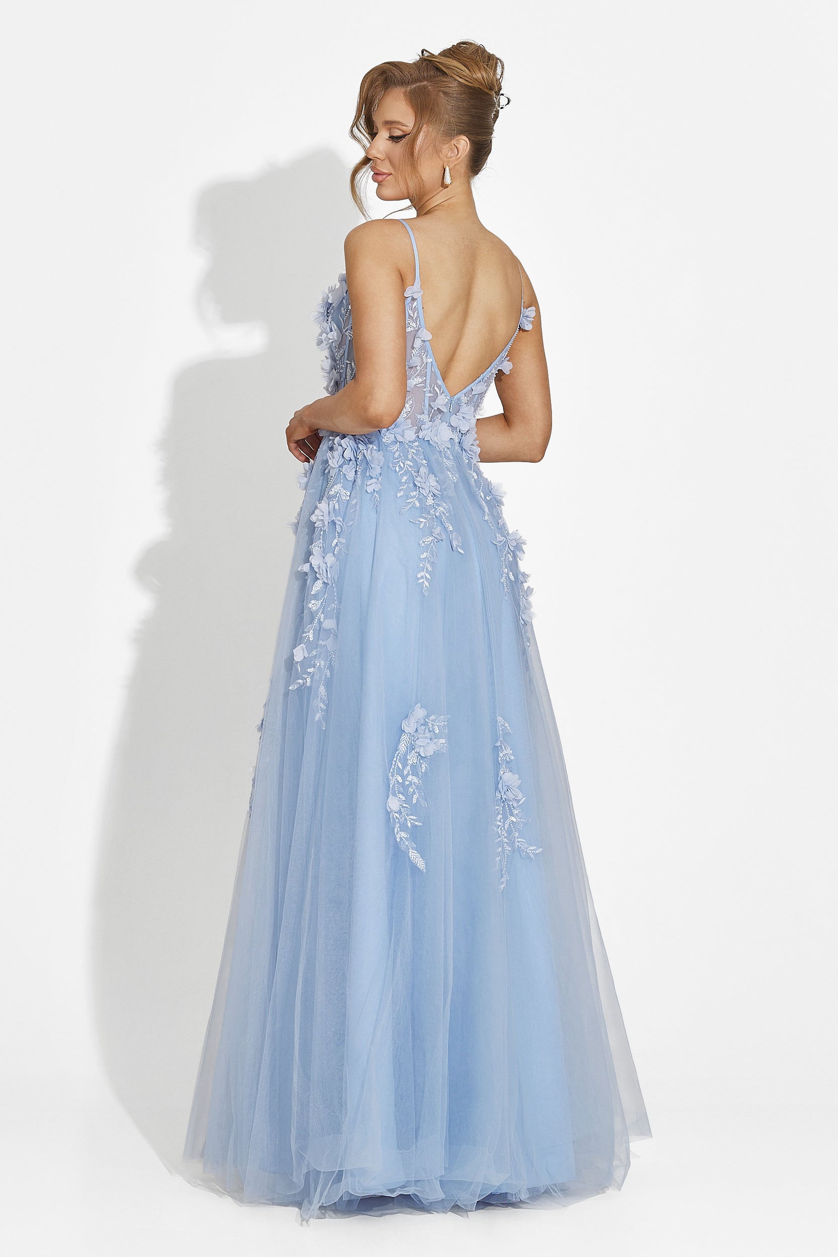 Sukienka damska długa niebieska Serina Bogas