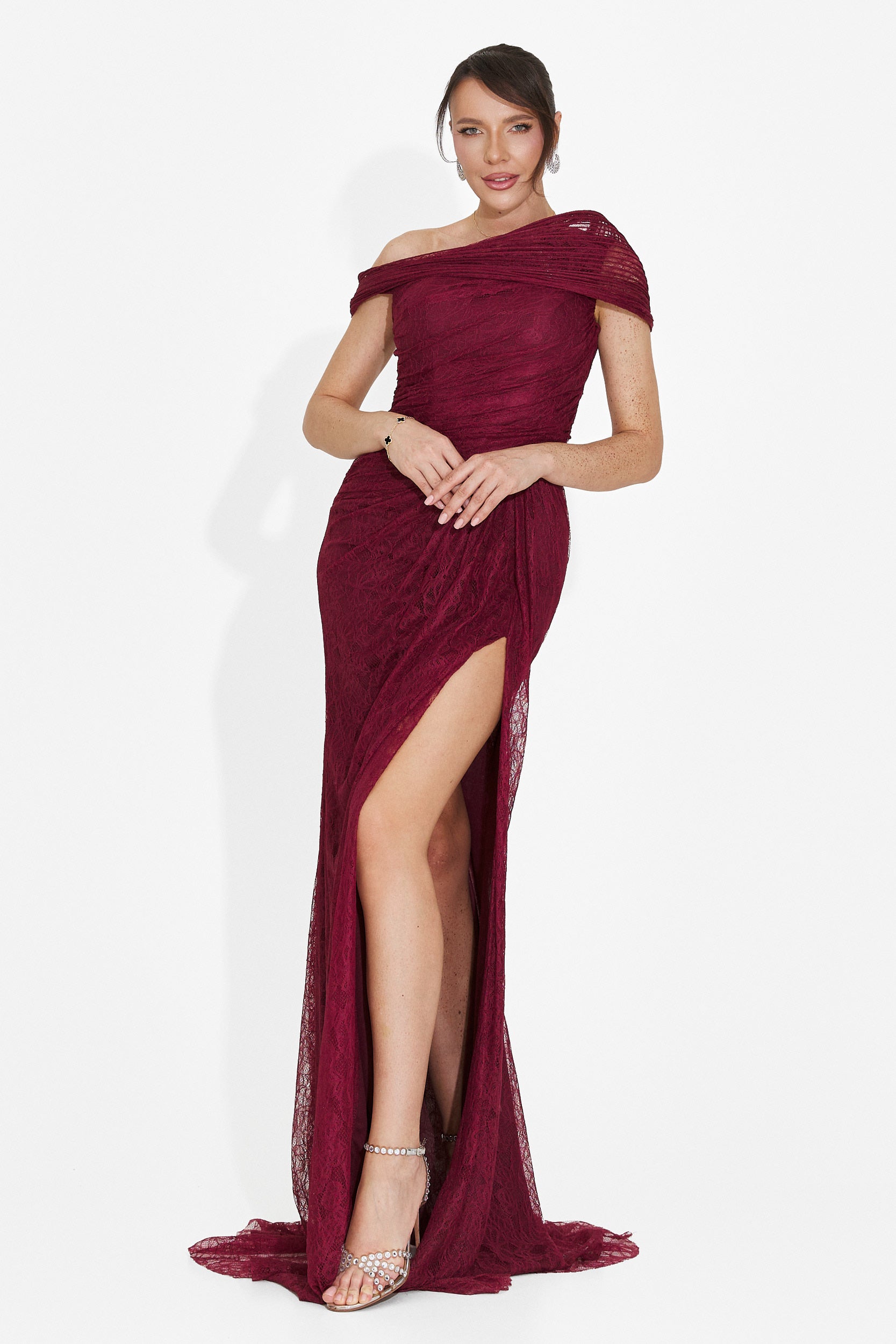 Rochie dama lunga burgundy Alanea Bogas