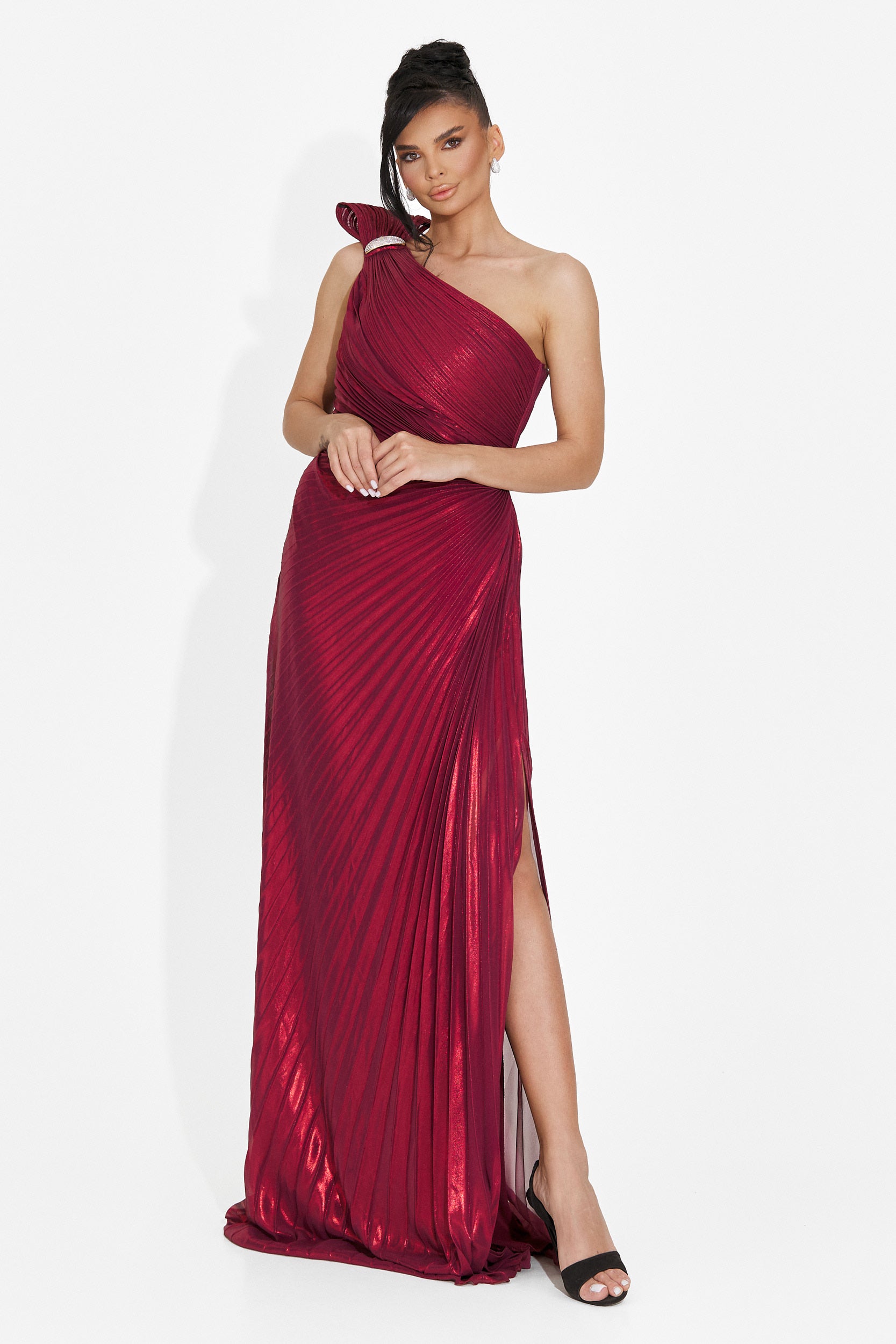 Rochie dama lunga burgundy Rabiela Bogas