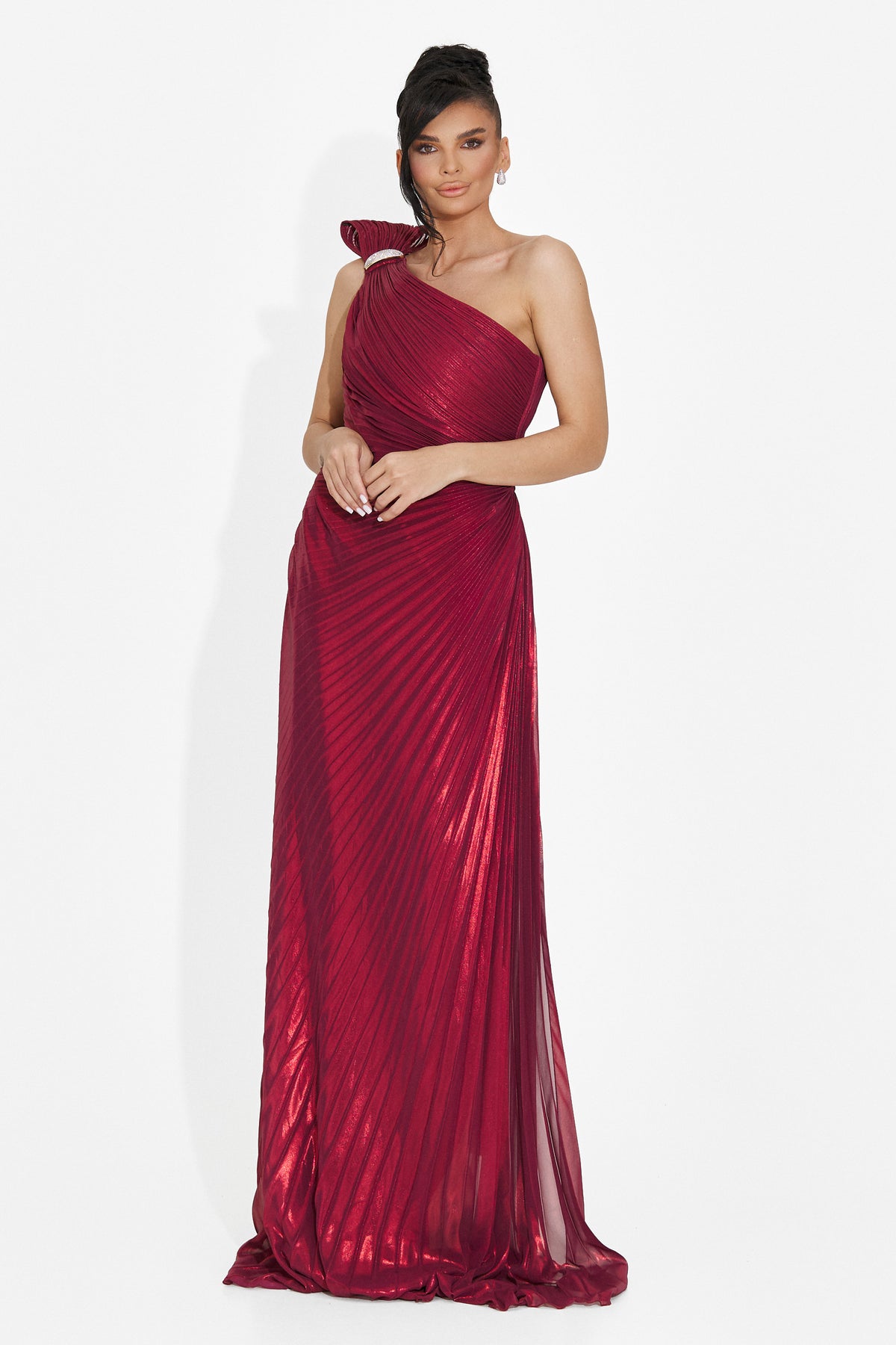 Long burgundy women's dress Rabiela Bogas, image 6 of 7
