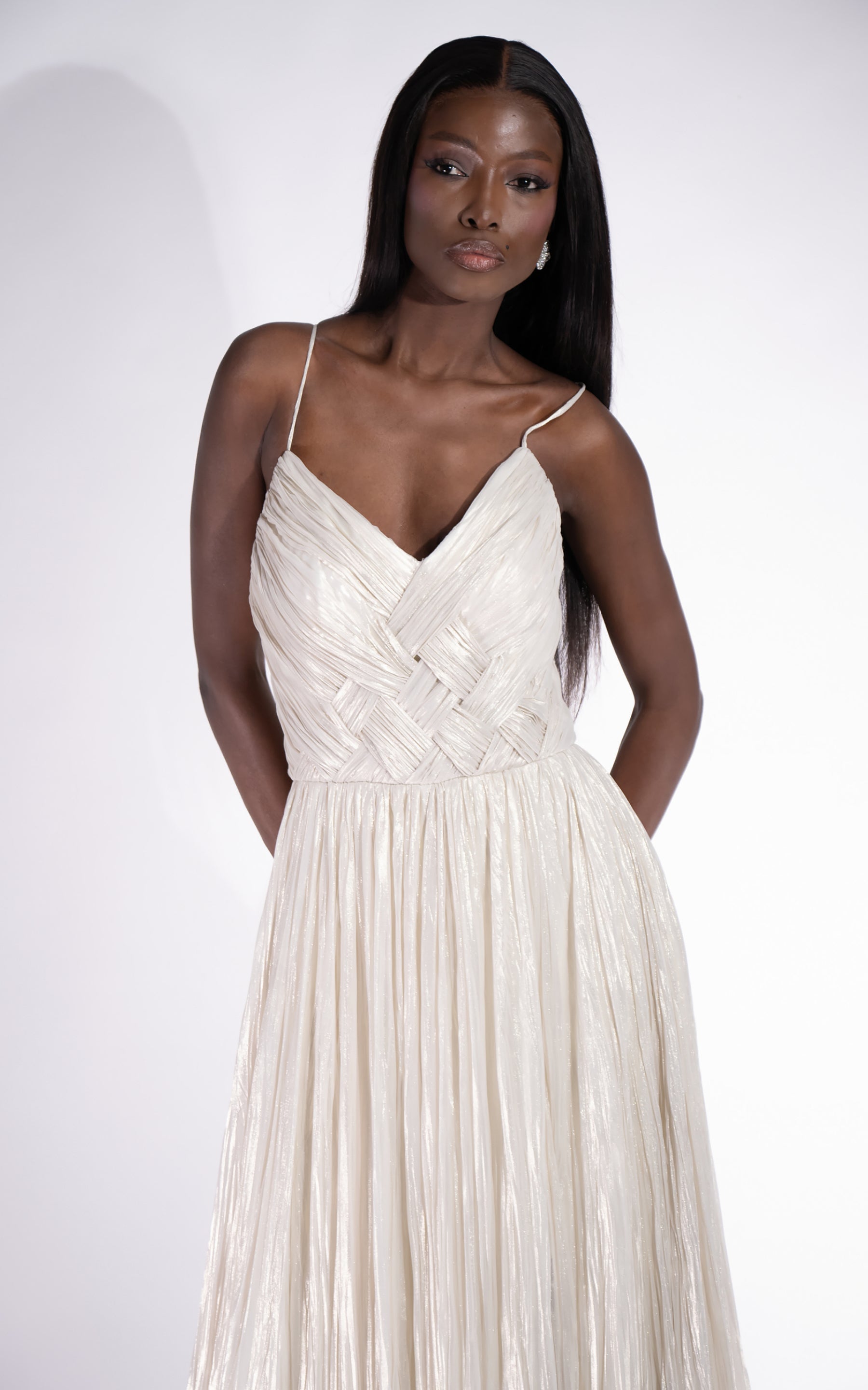 Abito lungo da donna color crema Edyna Bogas