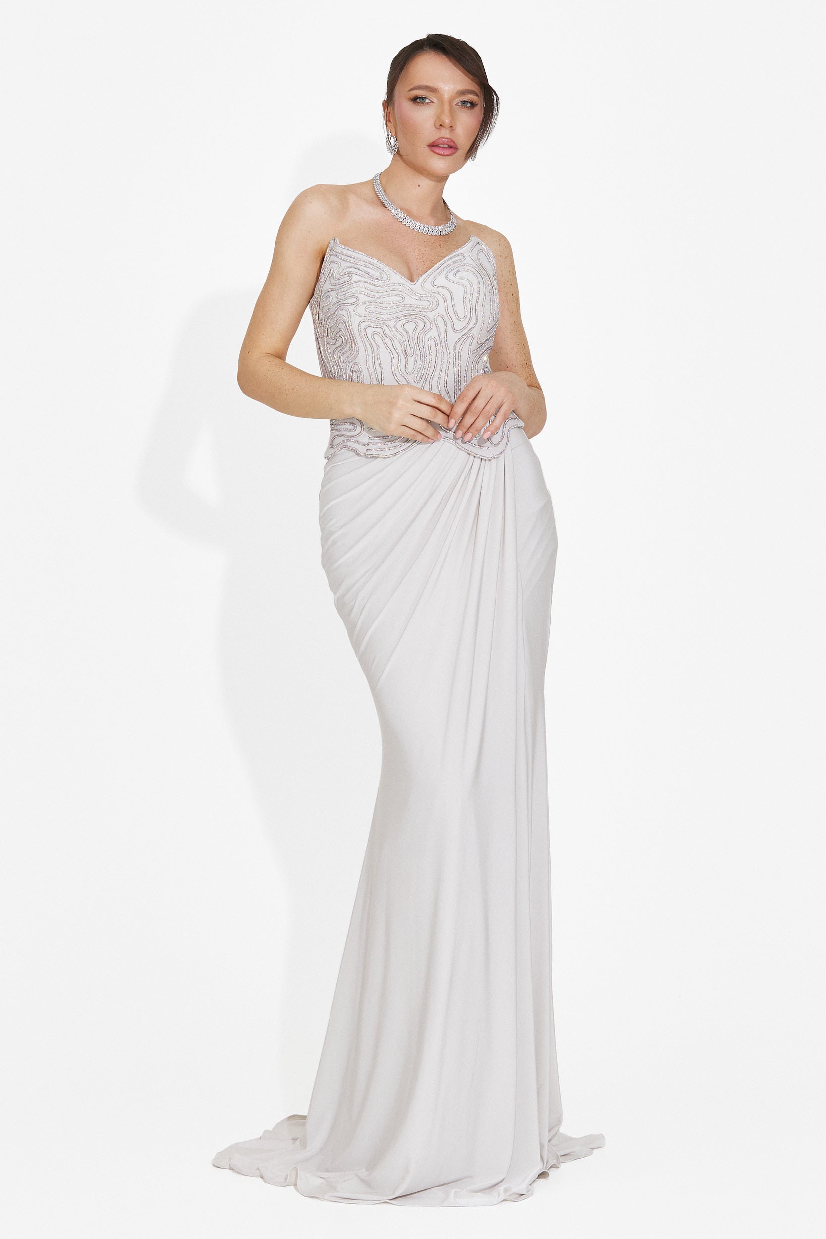 Rochie dama lunga gri Baty Bogas