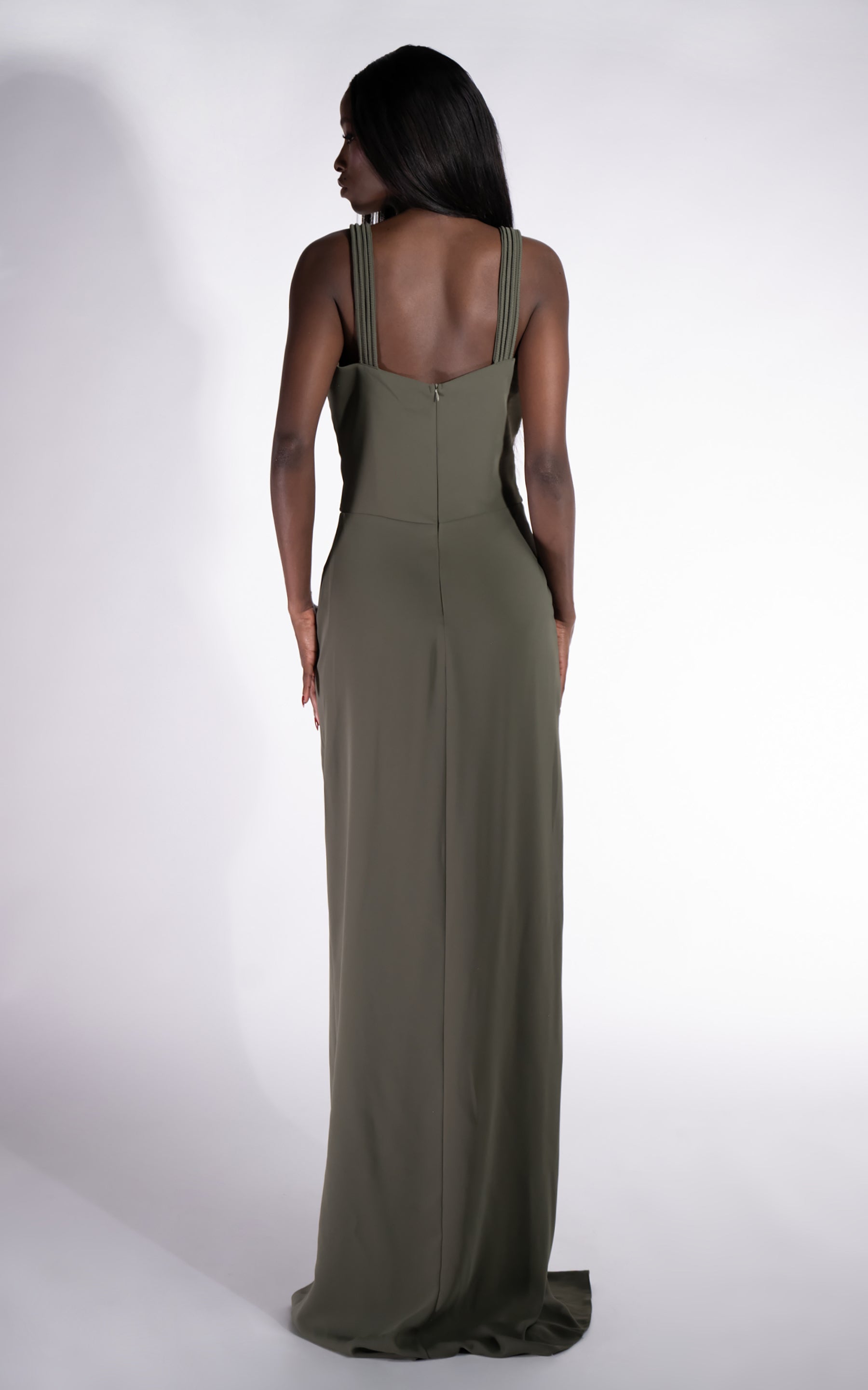 Ingryd Bogas Long Kaki Dress for Women