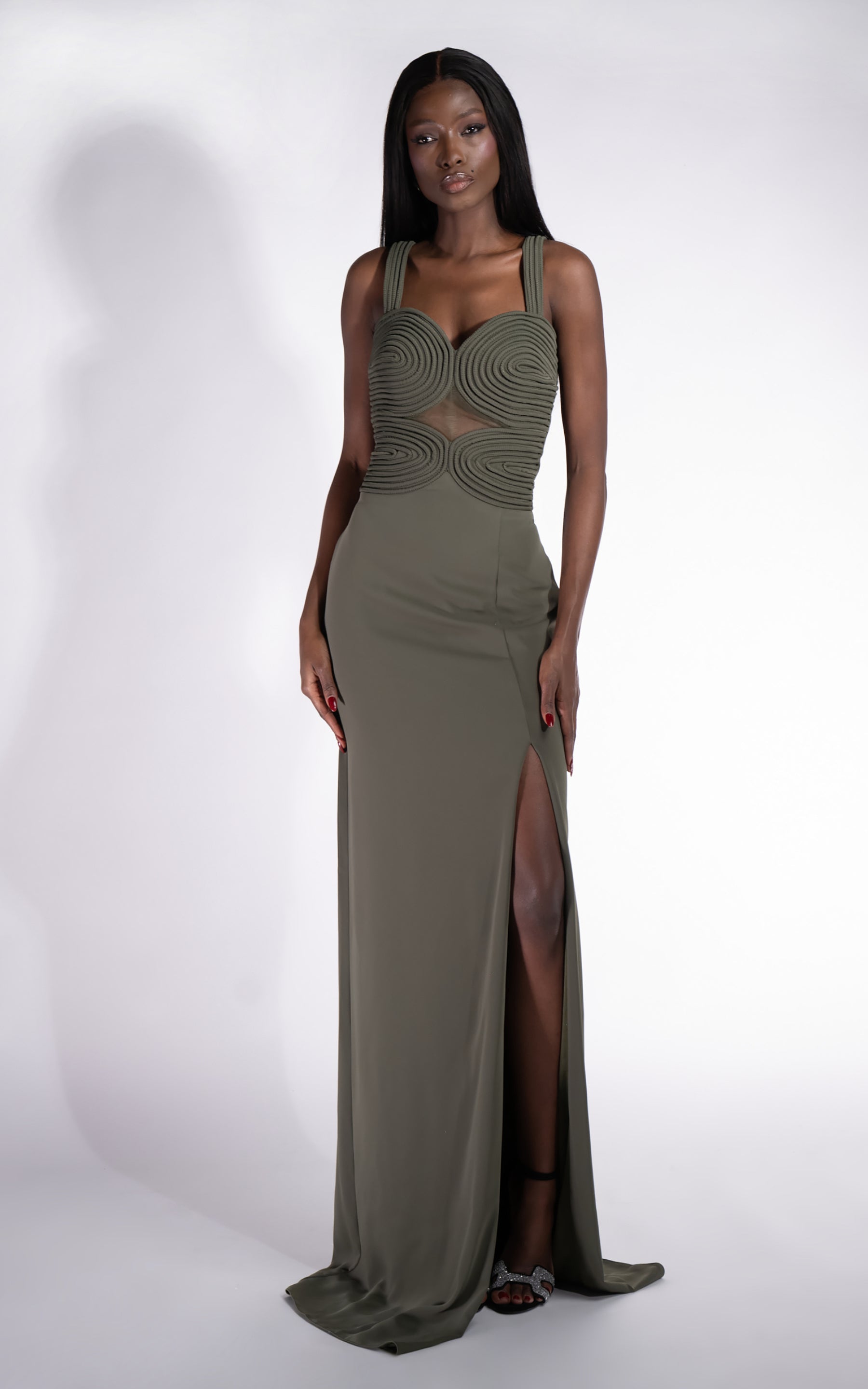 Ingryd Bogas Long Kaki Dress for Women