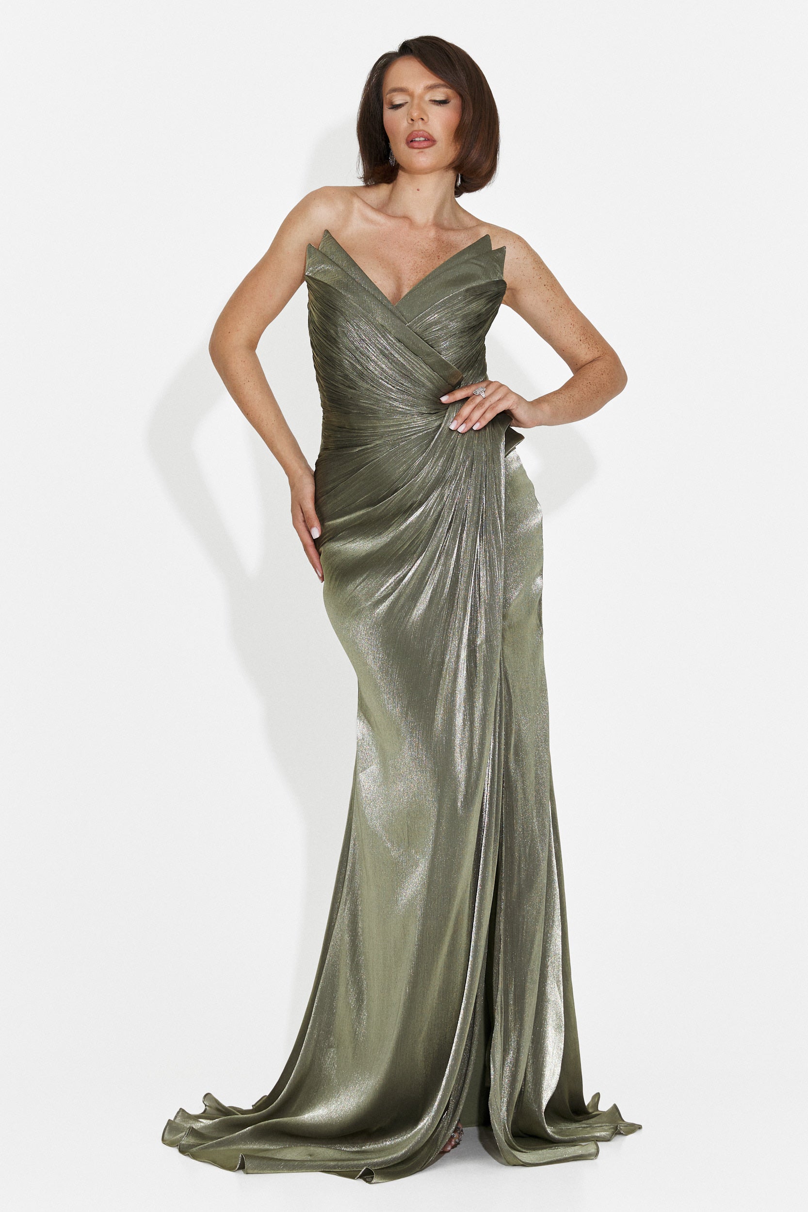 Tilda Bogas langes Khaki Damenkleid