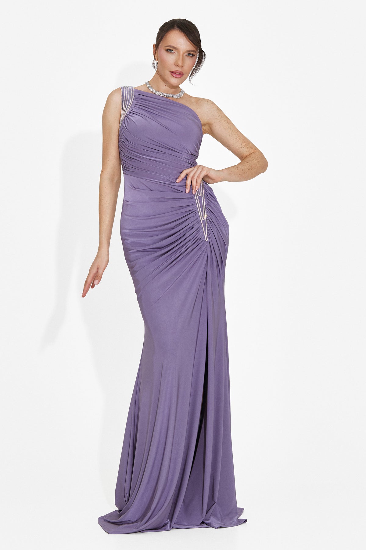 Long lilac women's dress Ferela Bogas, image 2 of 8