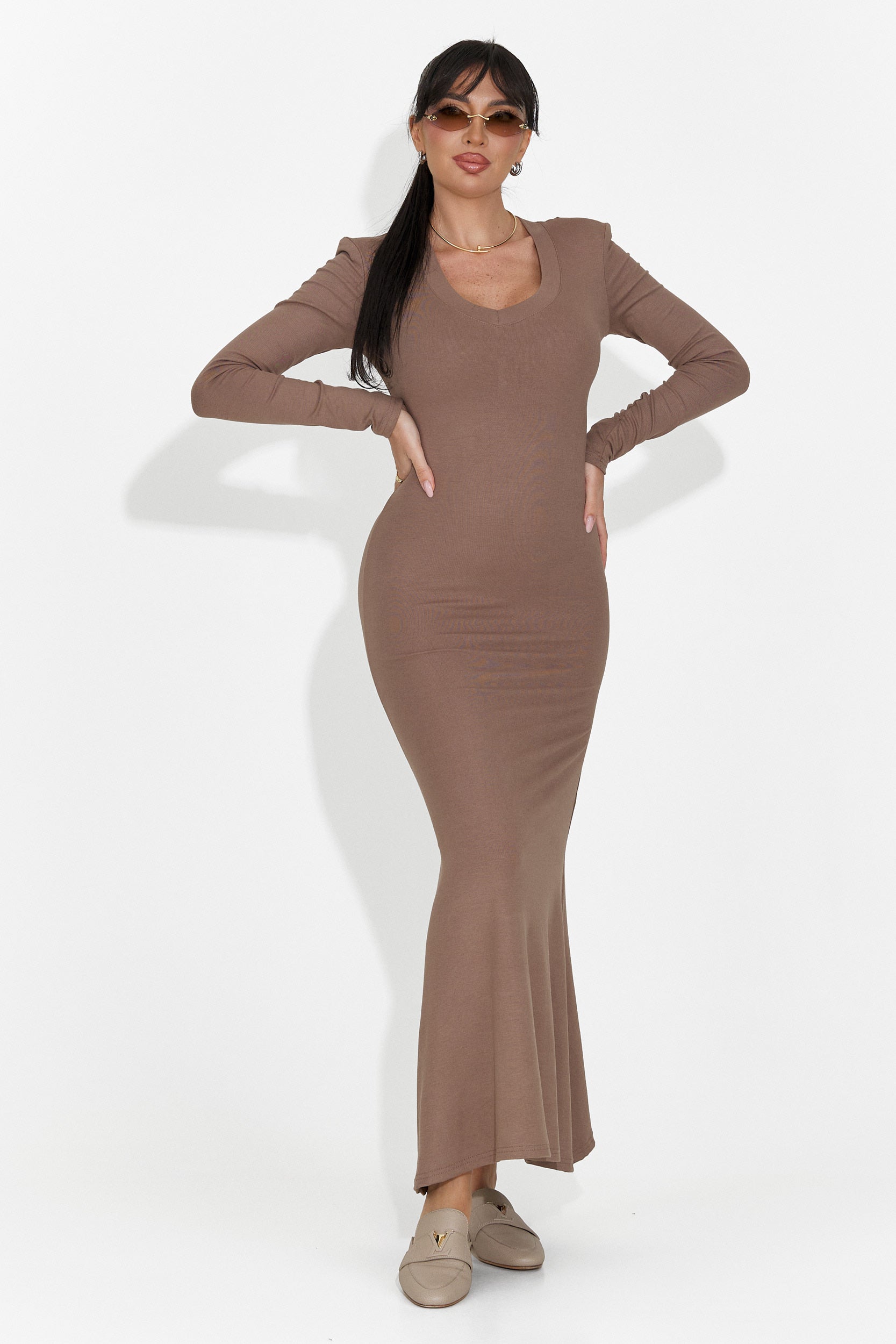 Jenele Bogas Long Brown Dress for Women