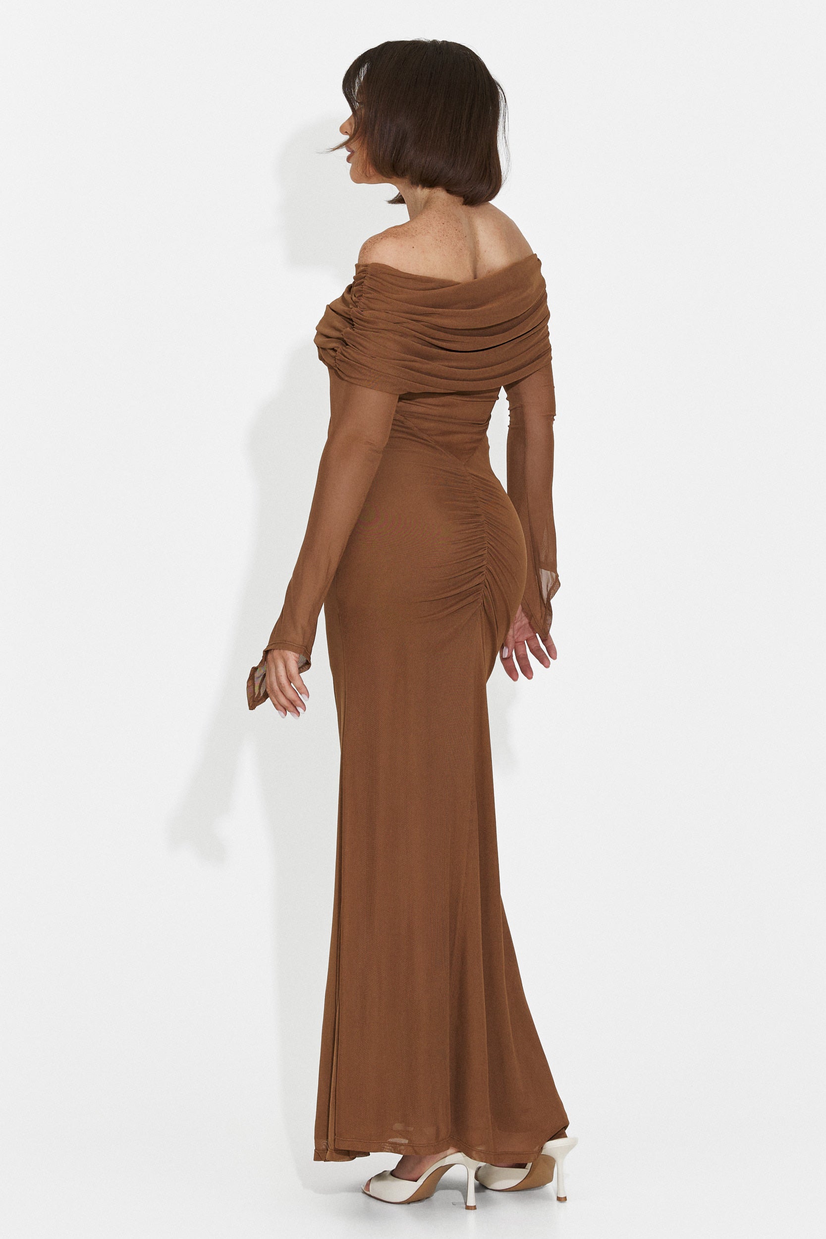Rochie dama lunga maro Laura Bogas