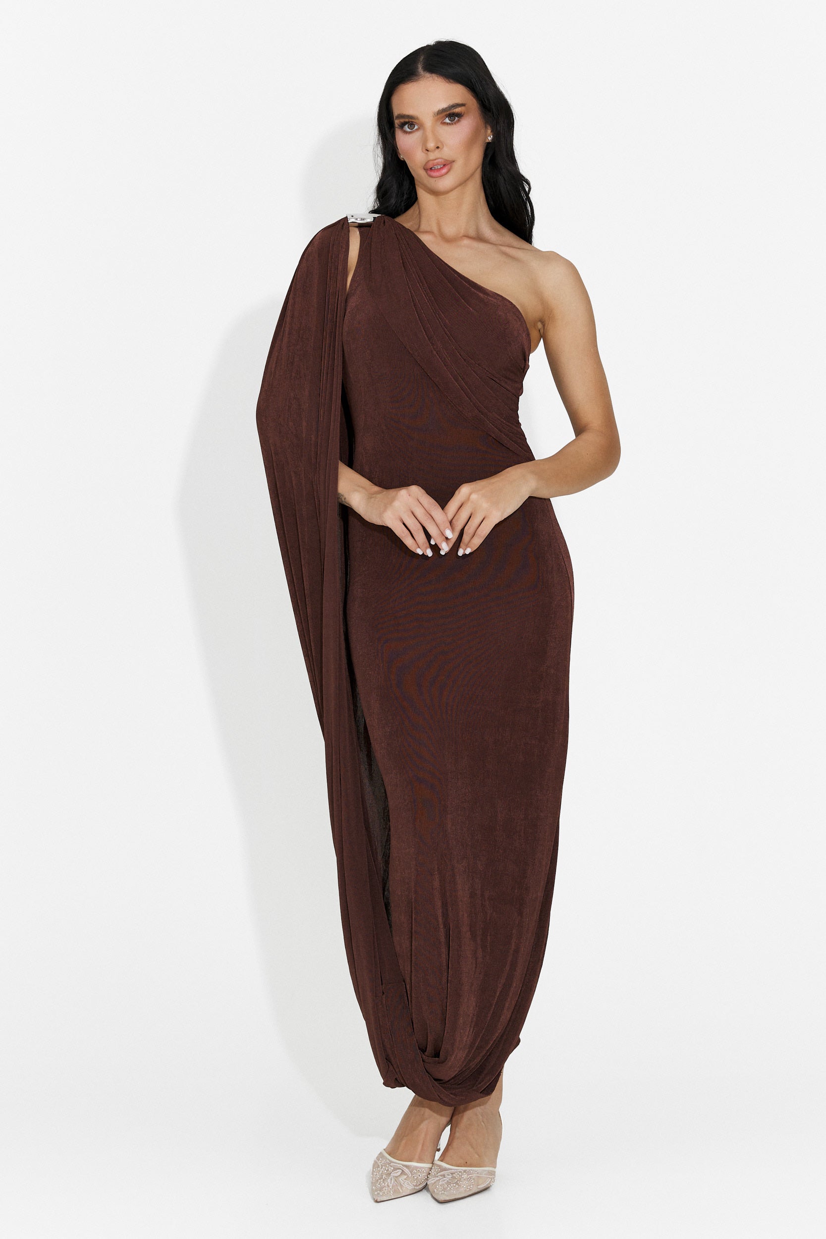 Samirays langes braunes Damenkleid