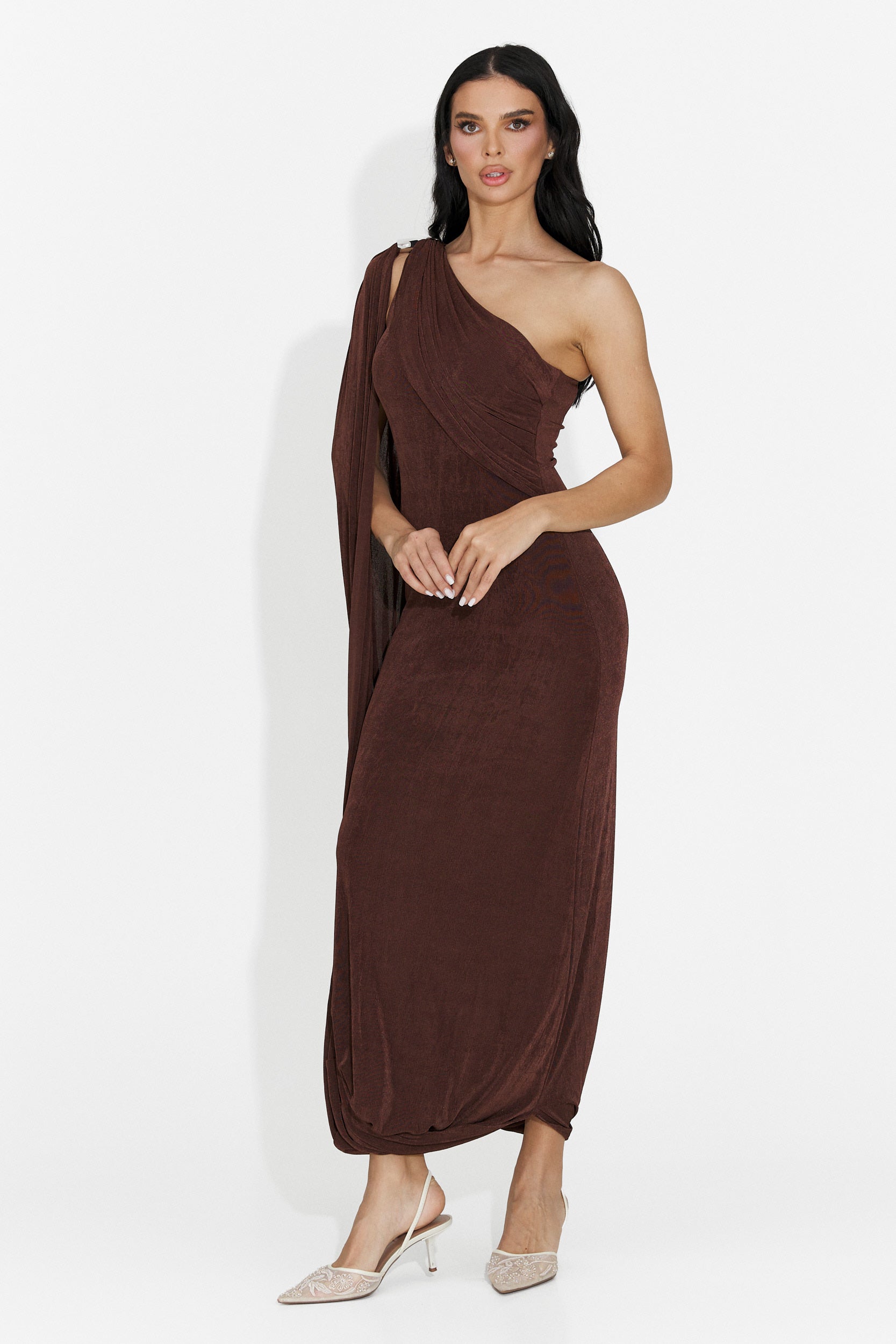 Samirays langes braunes Damenkleid