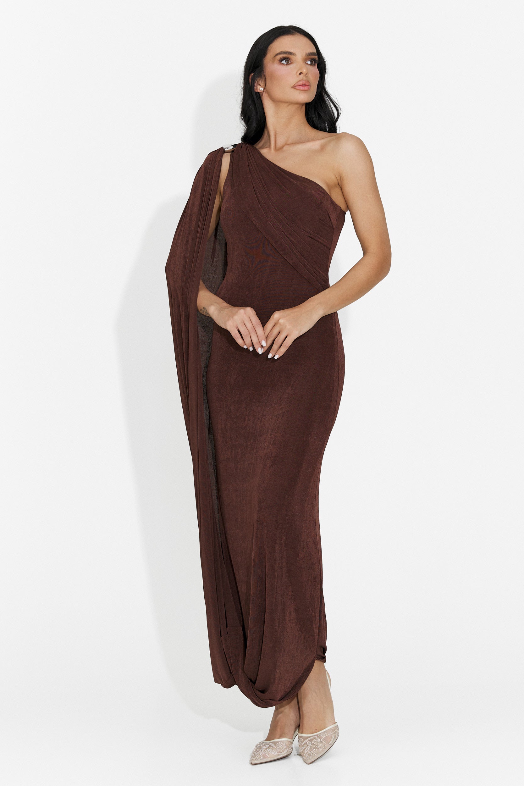 Samirays langes braunes Damenkleid