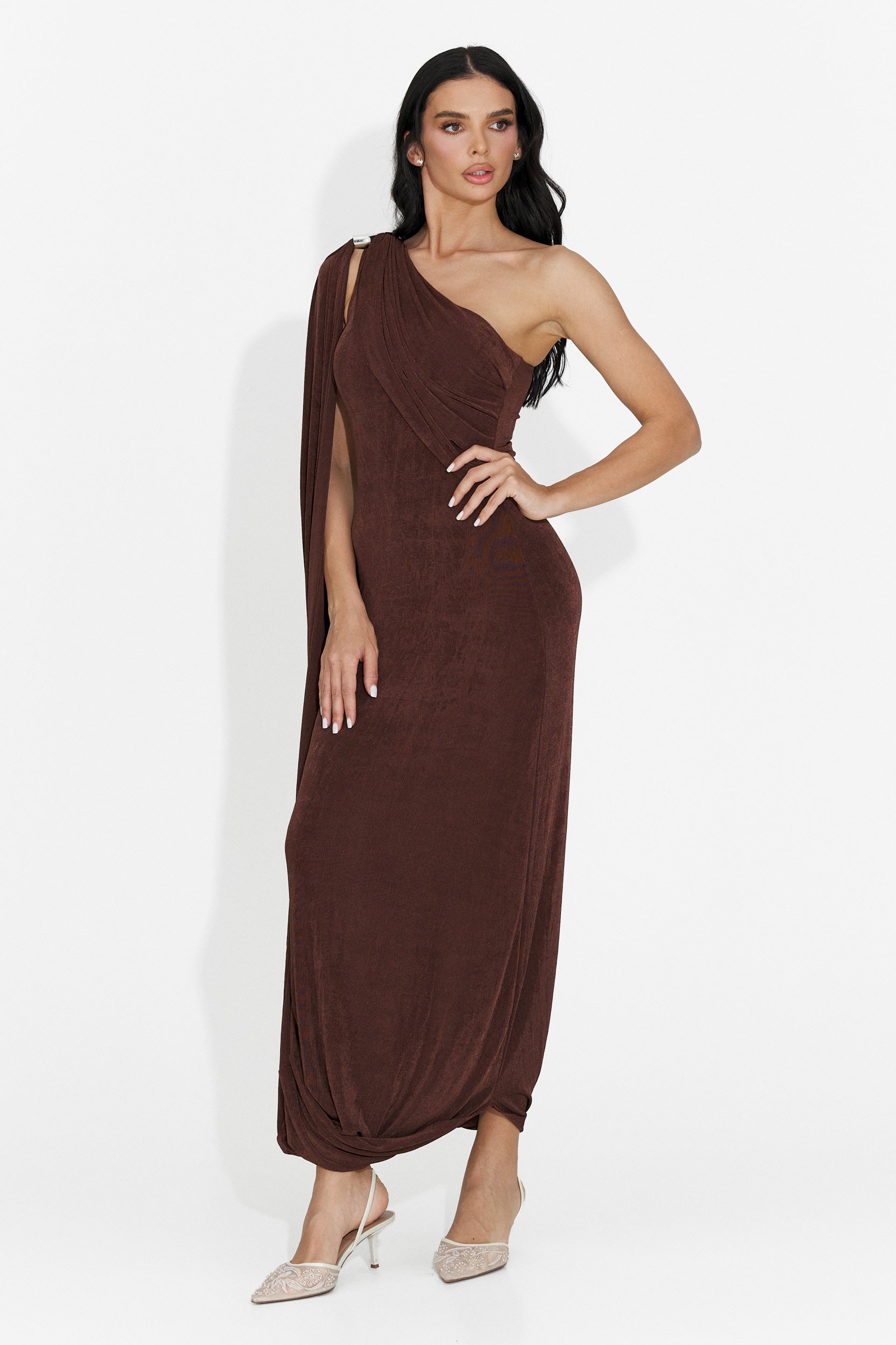 Samirays langes braunes Damenkleid