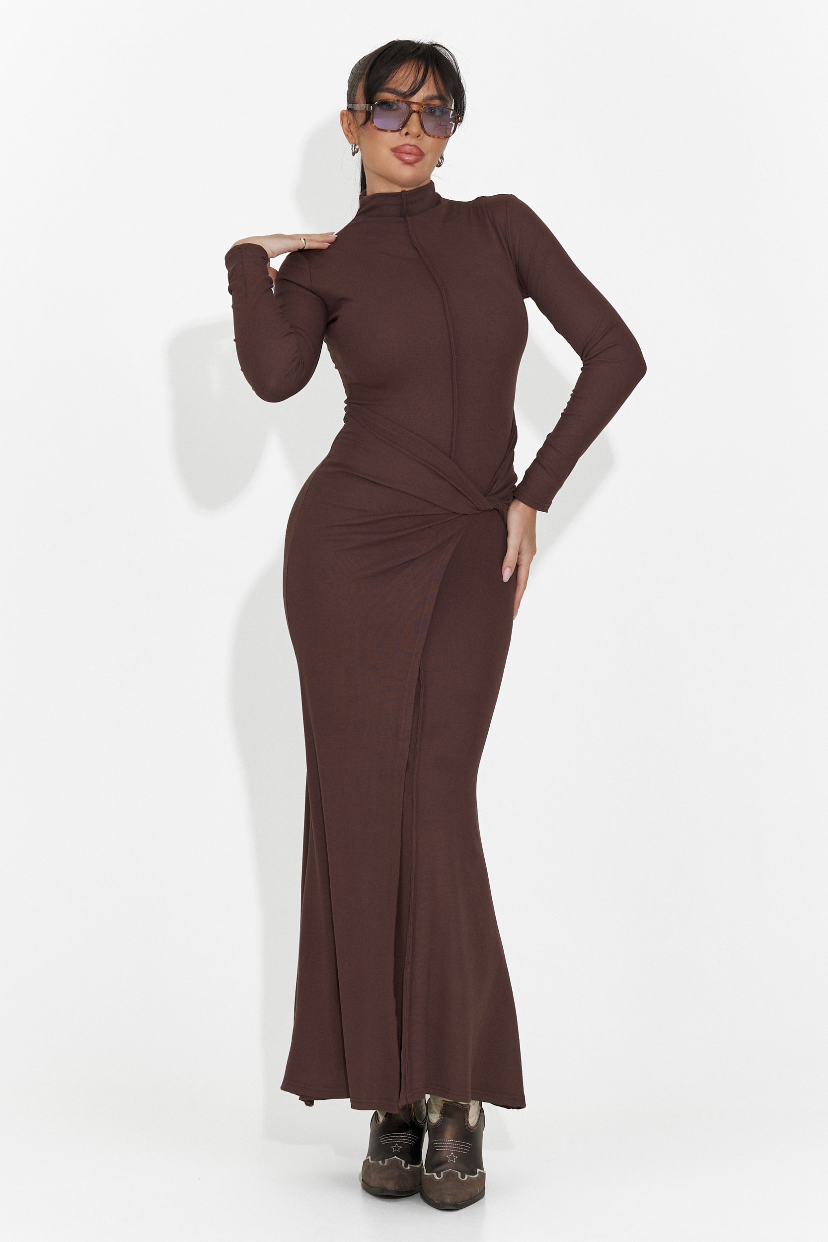 Langes Damenkleid braun Sharita Bogas