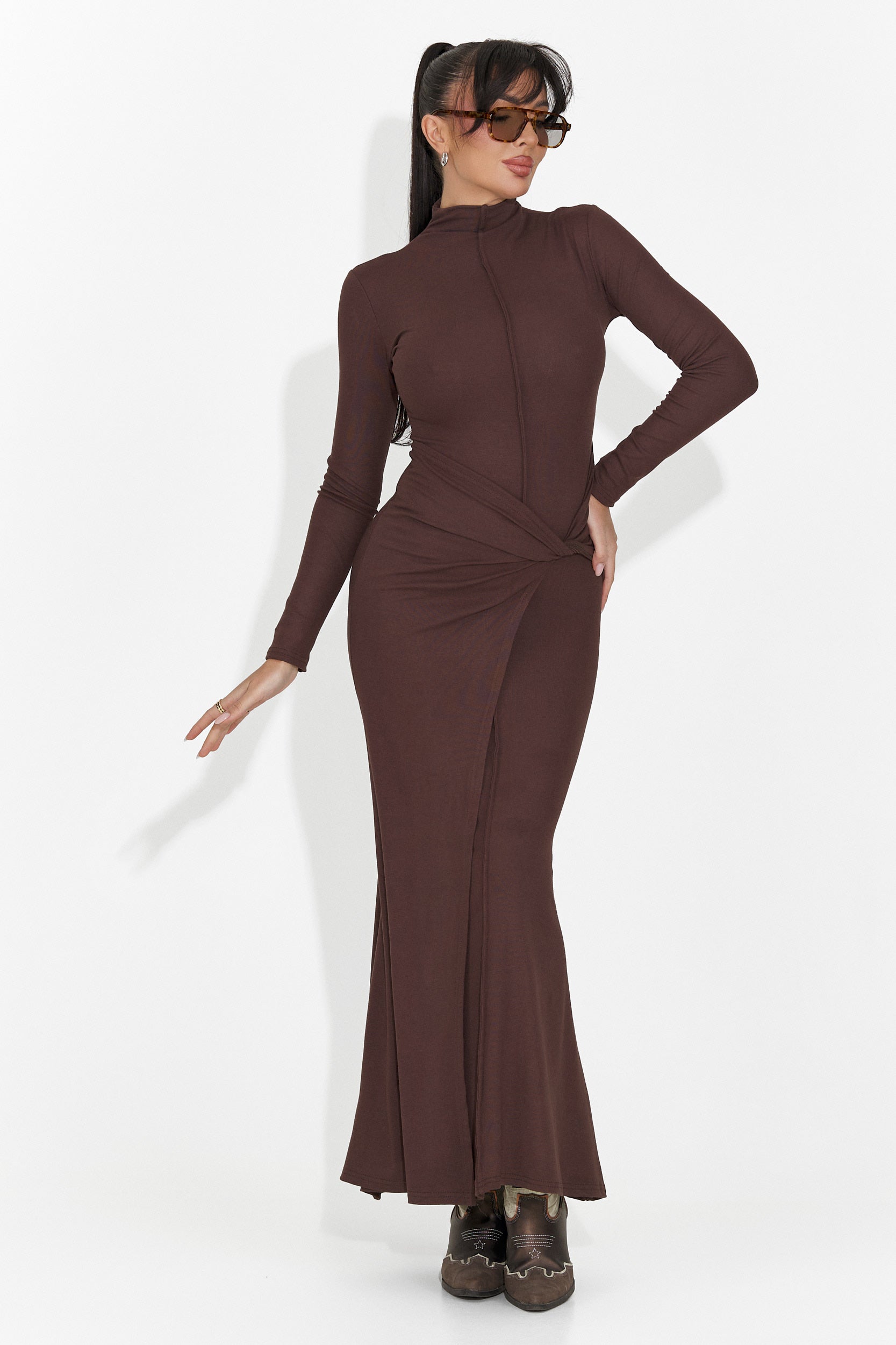 Langes Damenkleid braun Sharita Bogas