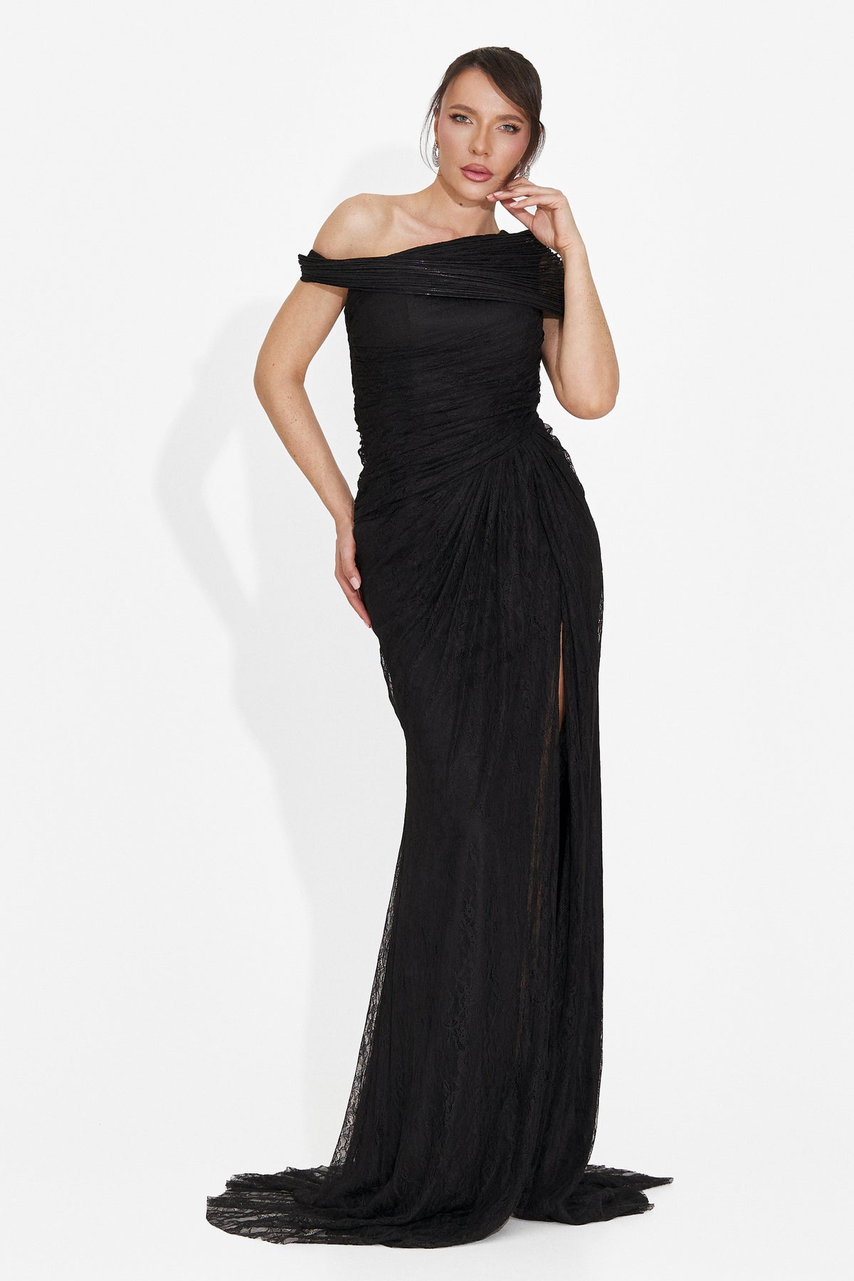 Long black women's dress Alanea Bogas, image 5 of 7