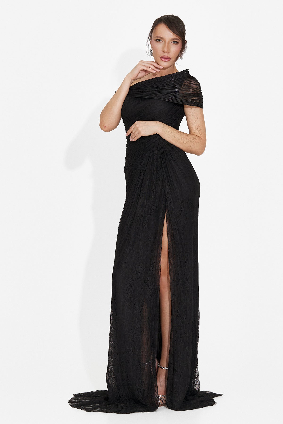 Long black women's dress Alanea Bogas, image 6 of 7