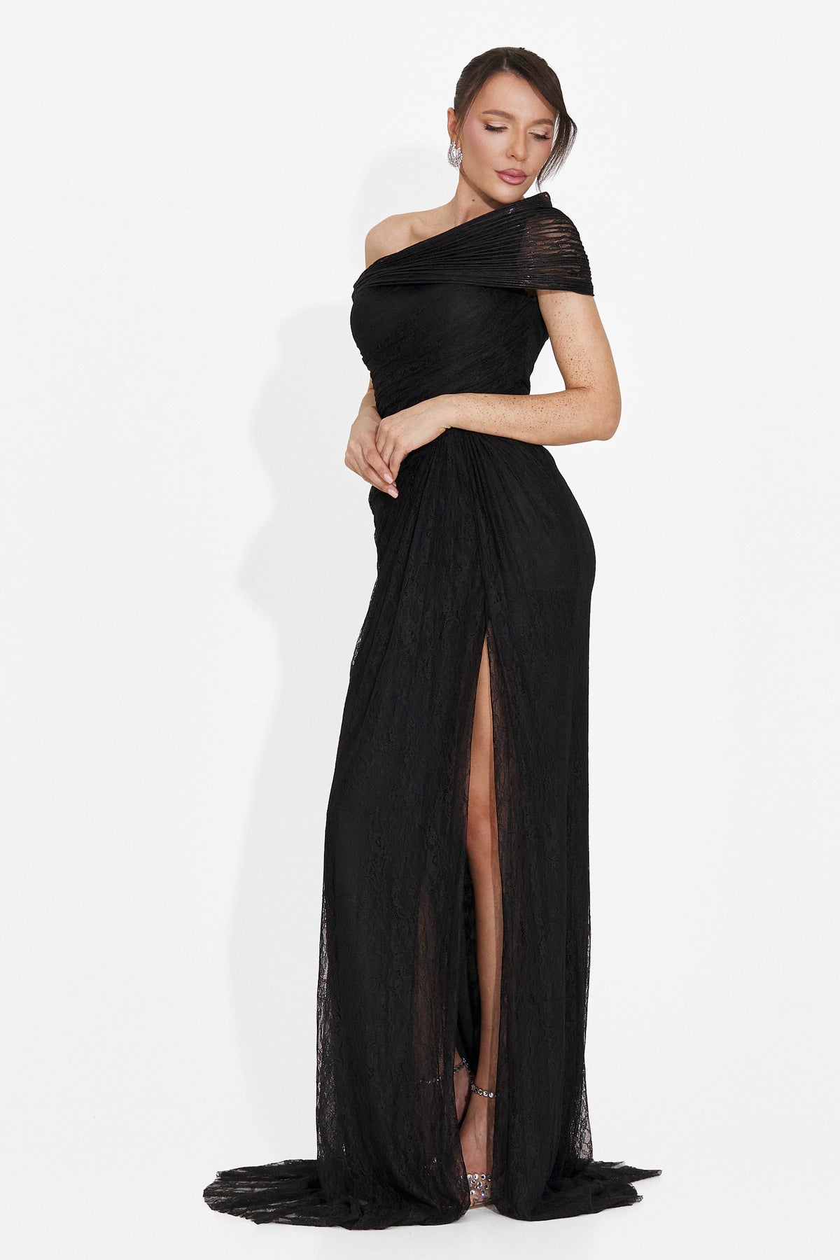 Long black women's dress Alanea Bogas, image 7 of 7