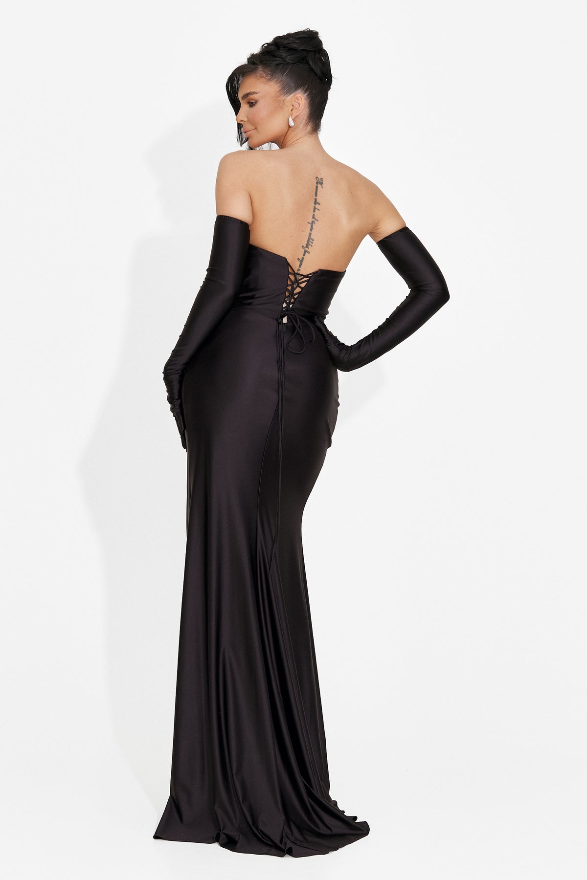 Long black women's dress Aleksa Bogas, image 2 of 10