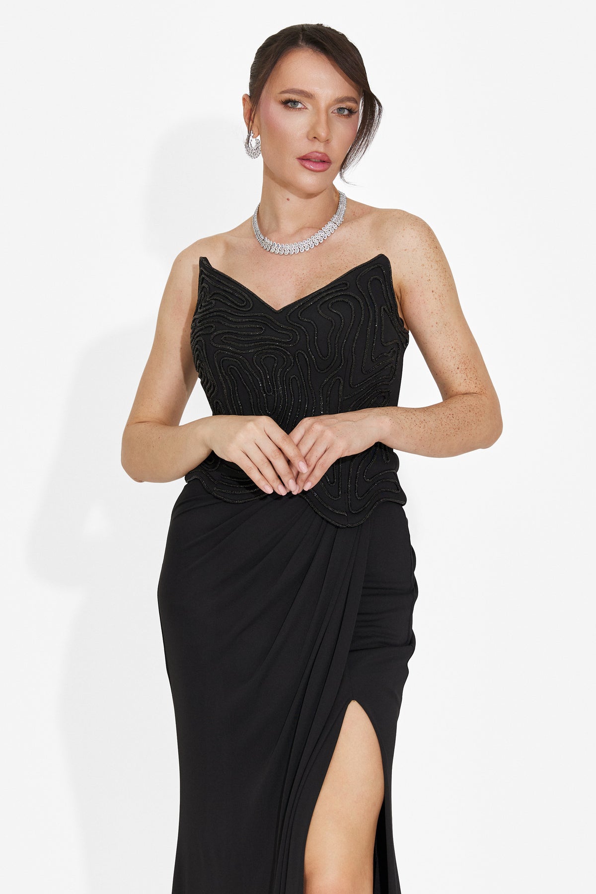 Long black women's dress Baty Bogas, image 4 of 6