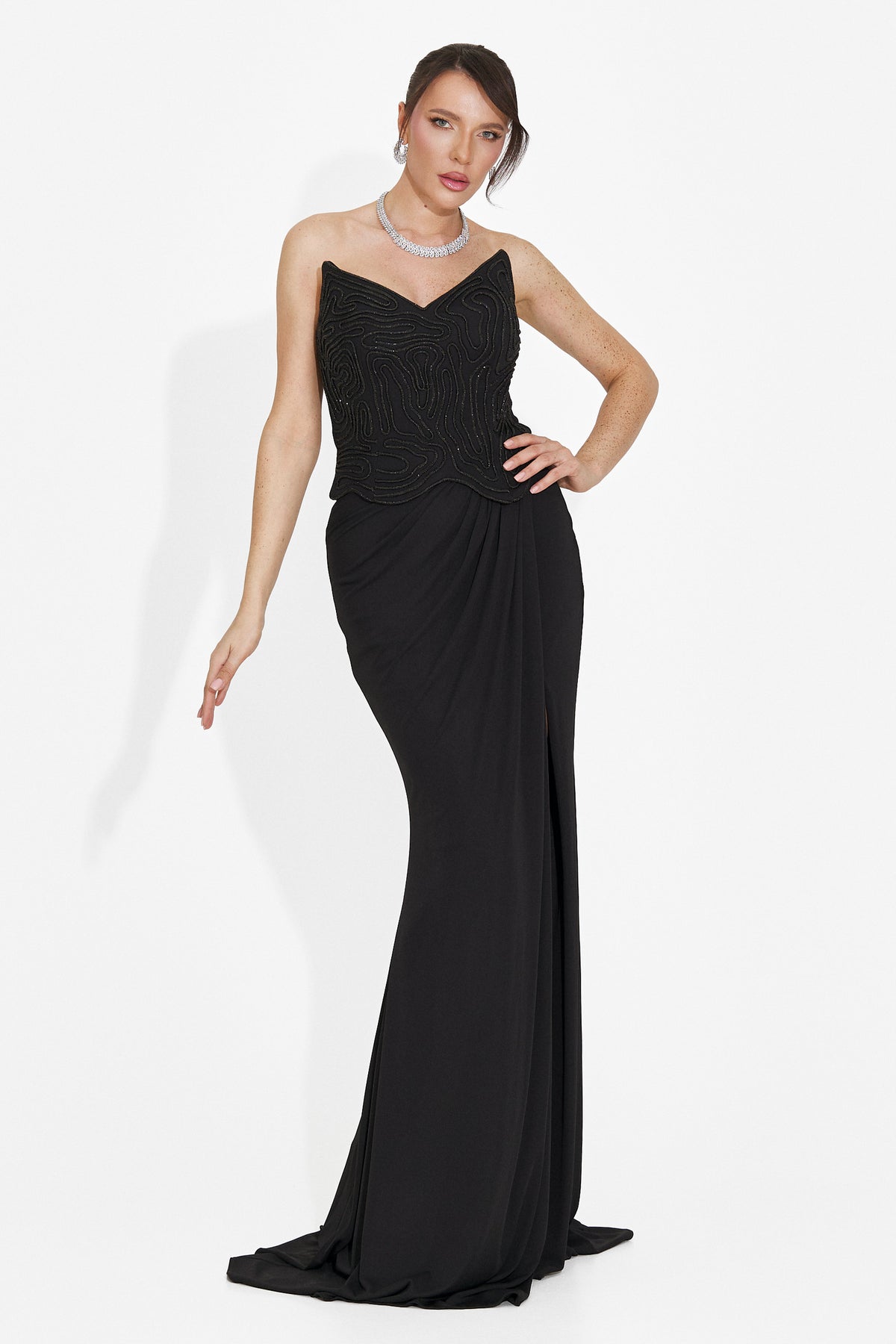 Long black women's dress Baty Bogas, image 2 of 6