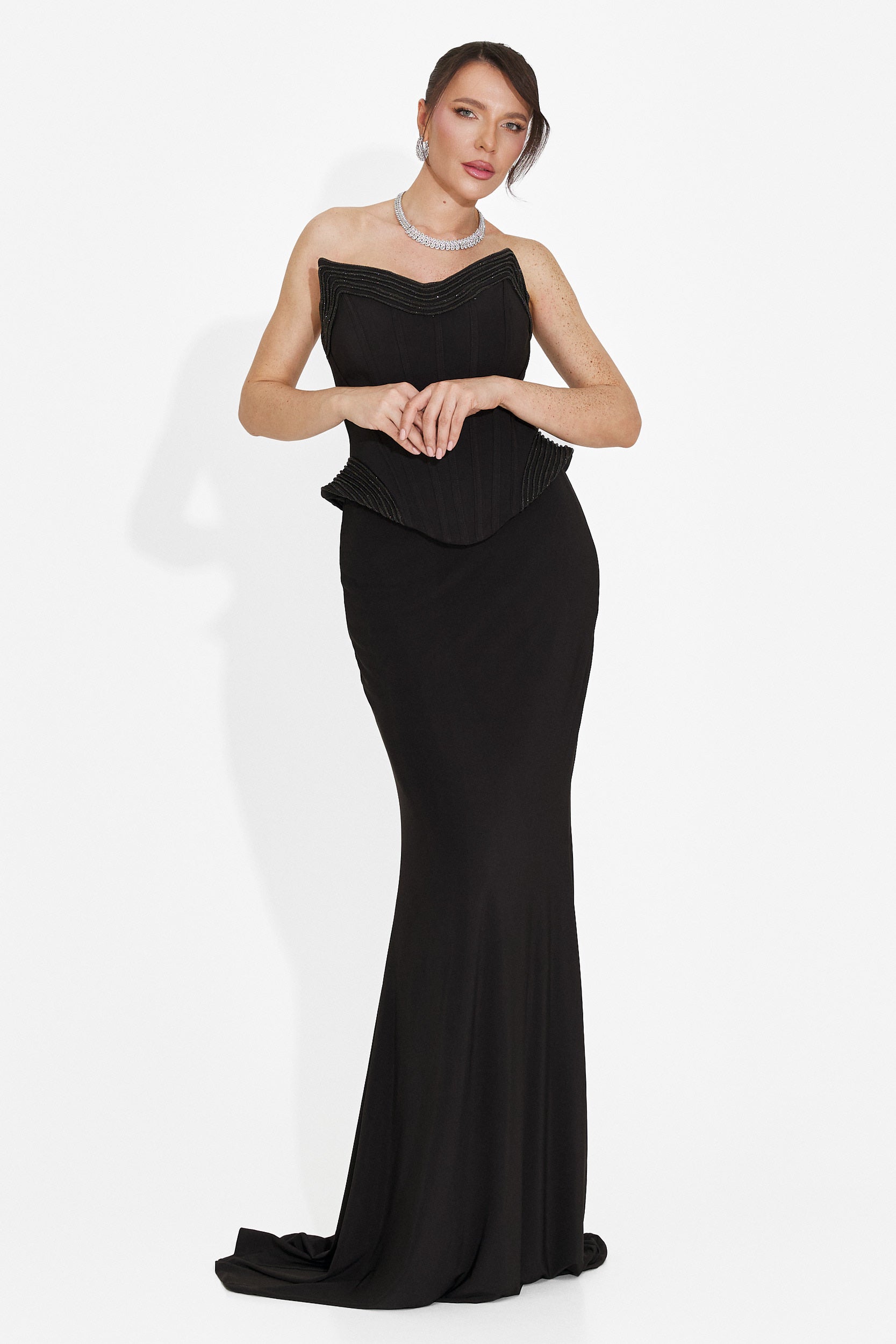 Rochie dama lunga neagra Caylei Bogas