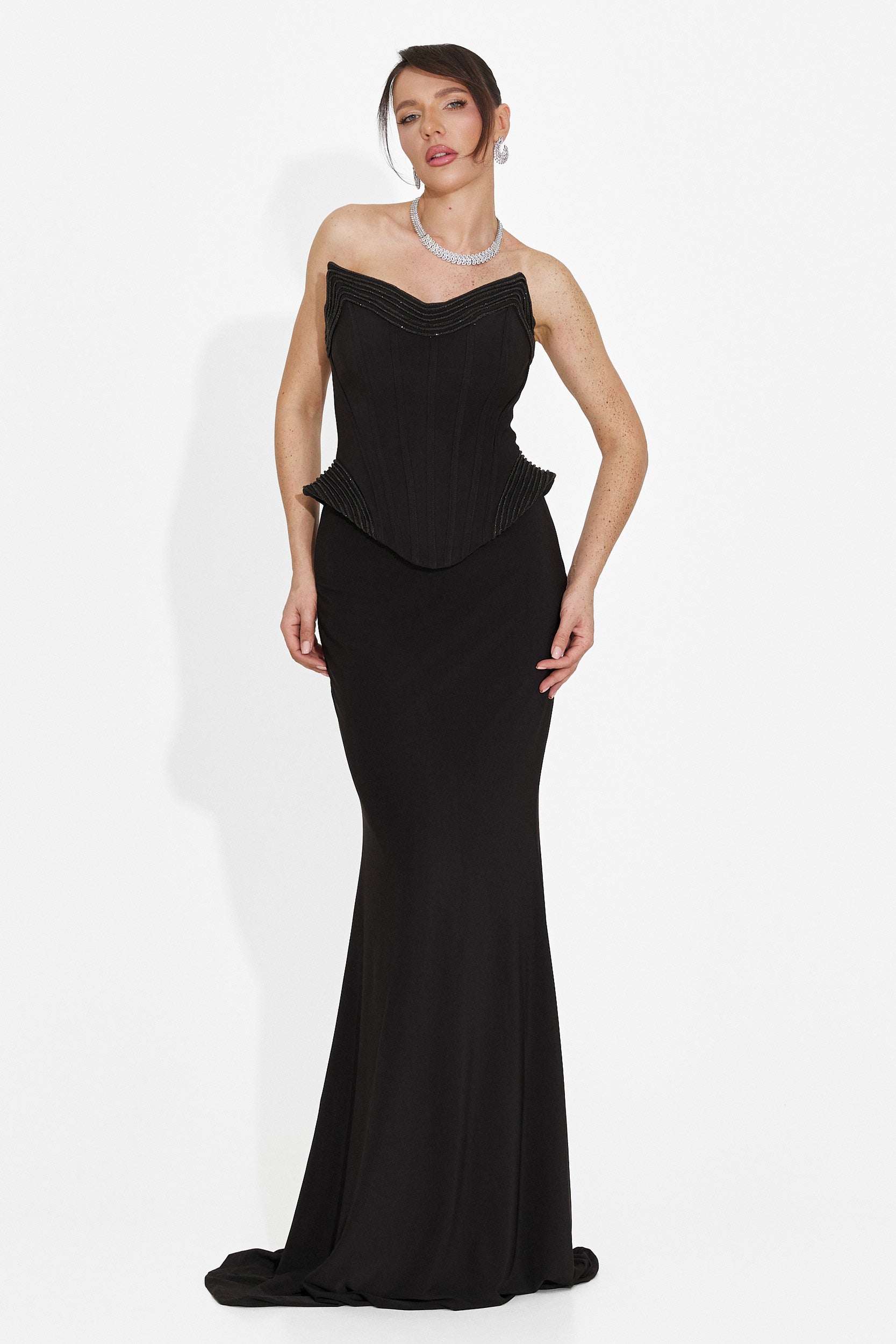 Rochie dama lunga neagra Caylei Bogas