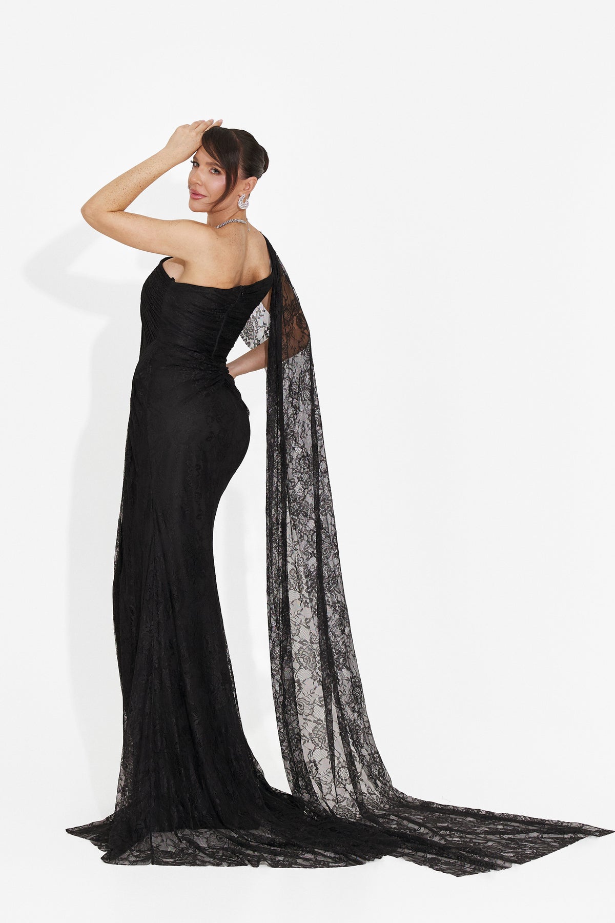 Long black women's dress Heliena Bogas, image 2 of 8