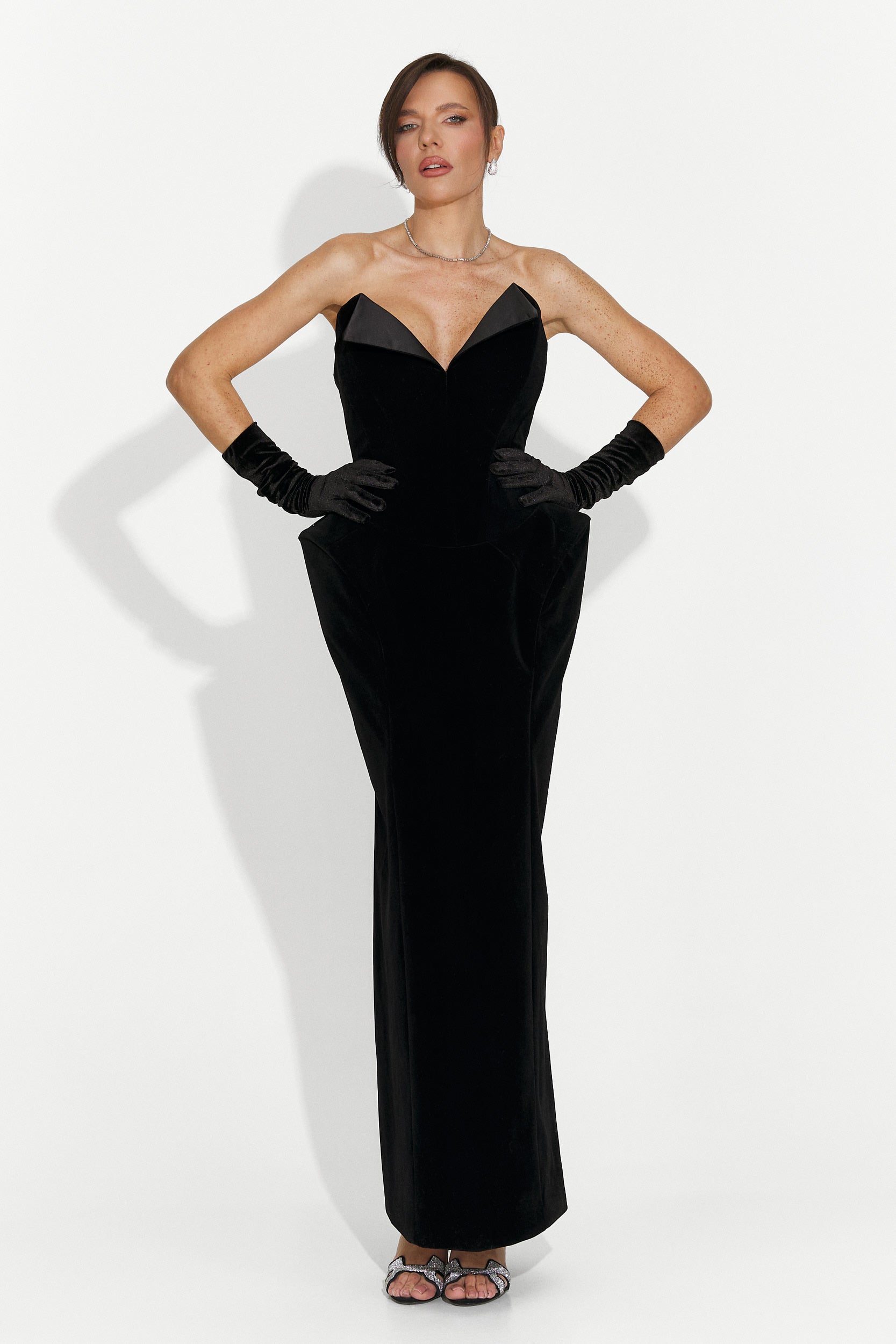 Abito donna lungo nero Lavel Bogas