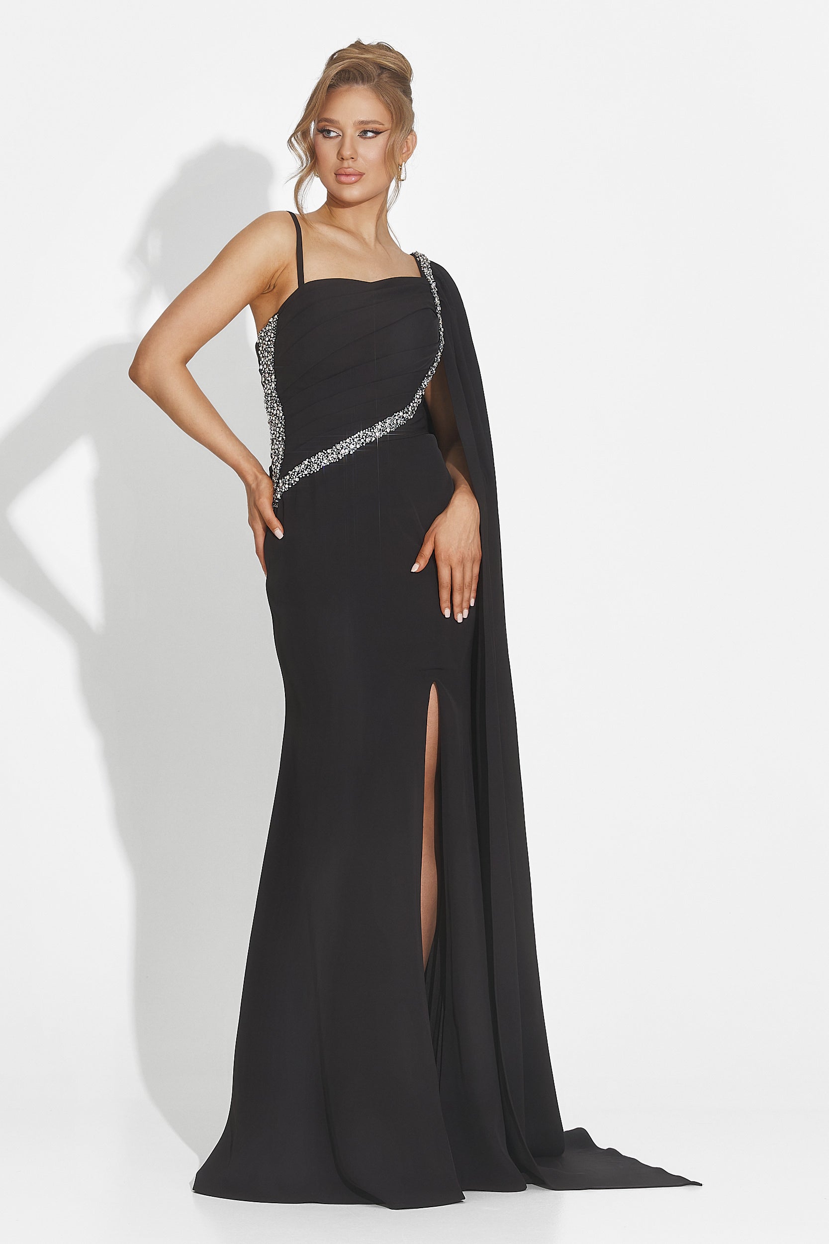 Czarna długa sukienka damska Libre Bogas