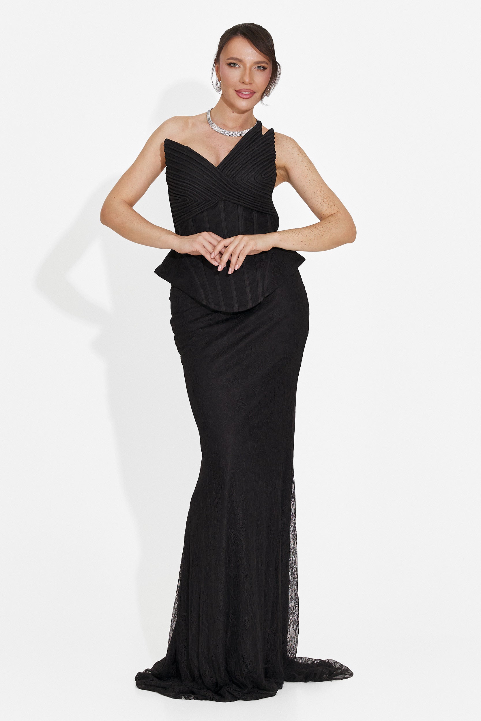 Rochie dama lunga neagra Nabashia Bogas