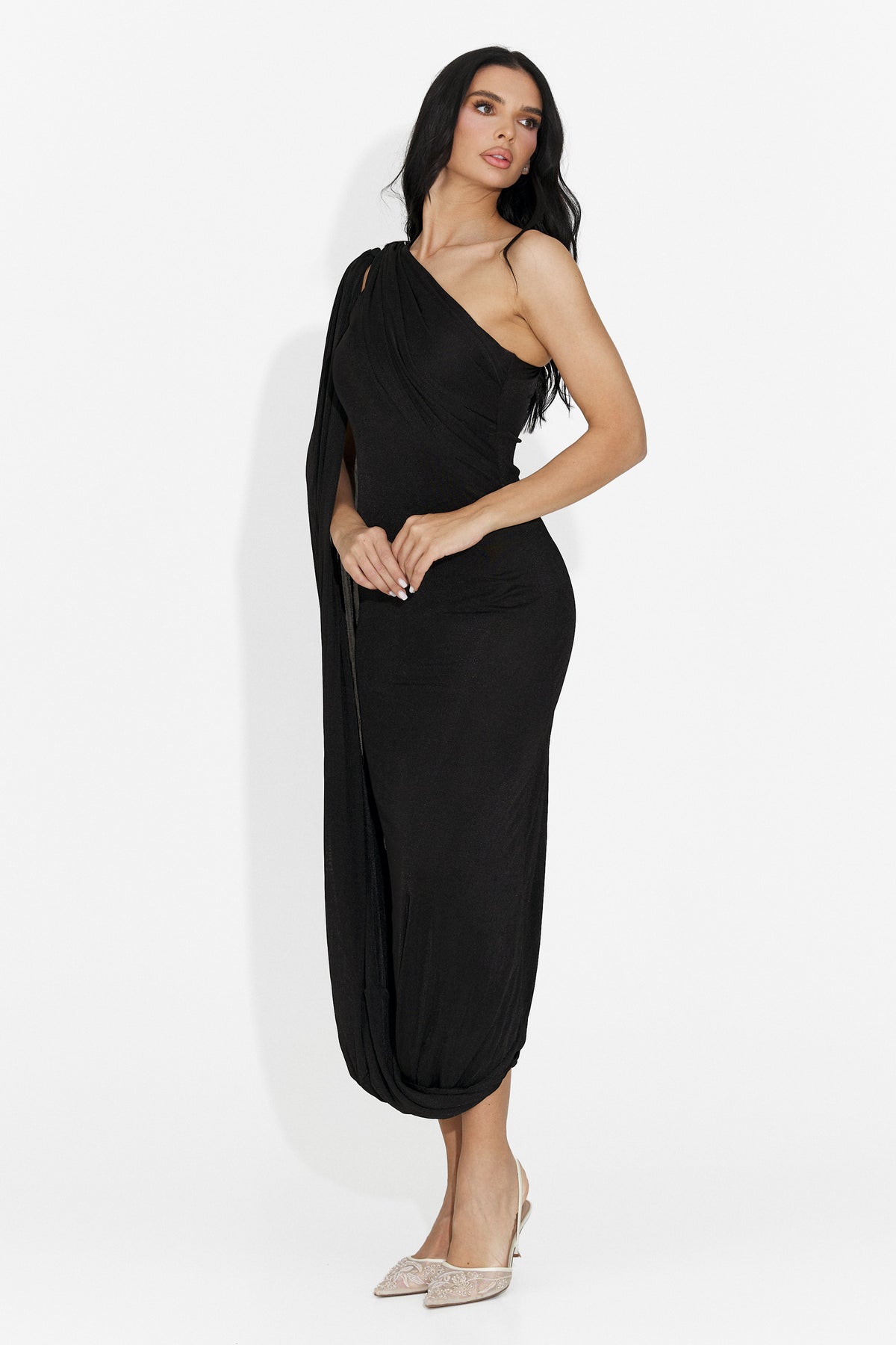Women's long black dress Samiray Bogas, image 4 of 7