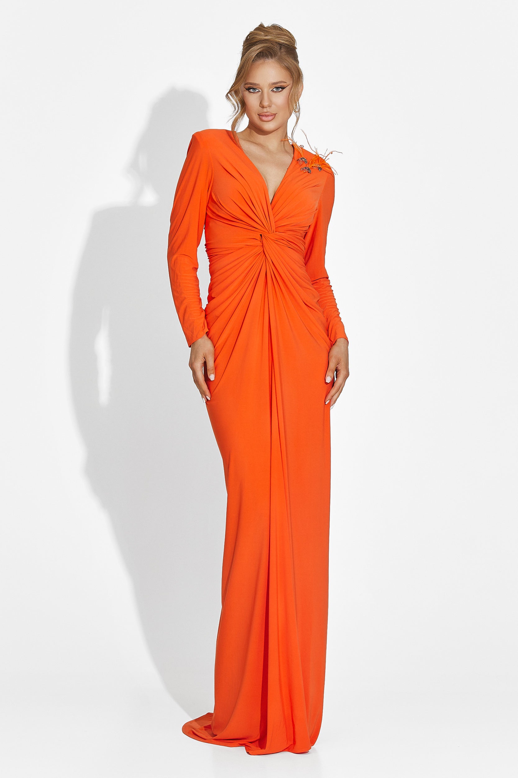 Ensa Bogas Long Orange Dress for Women