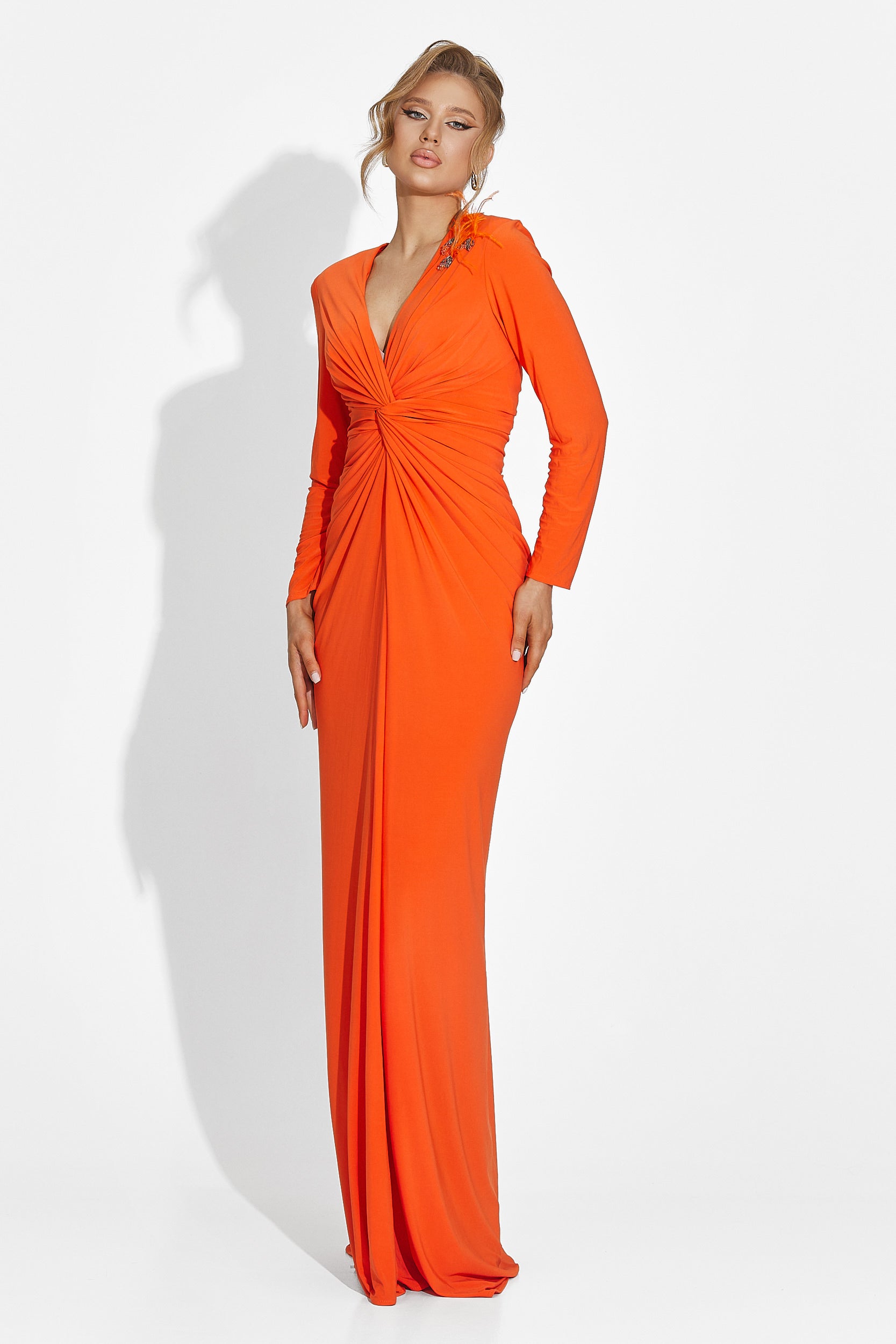 Vestido largo naranja para mujer Ensa Bogas
