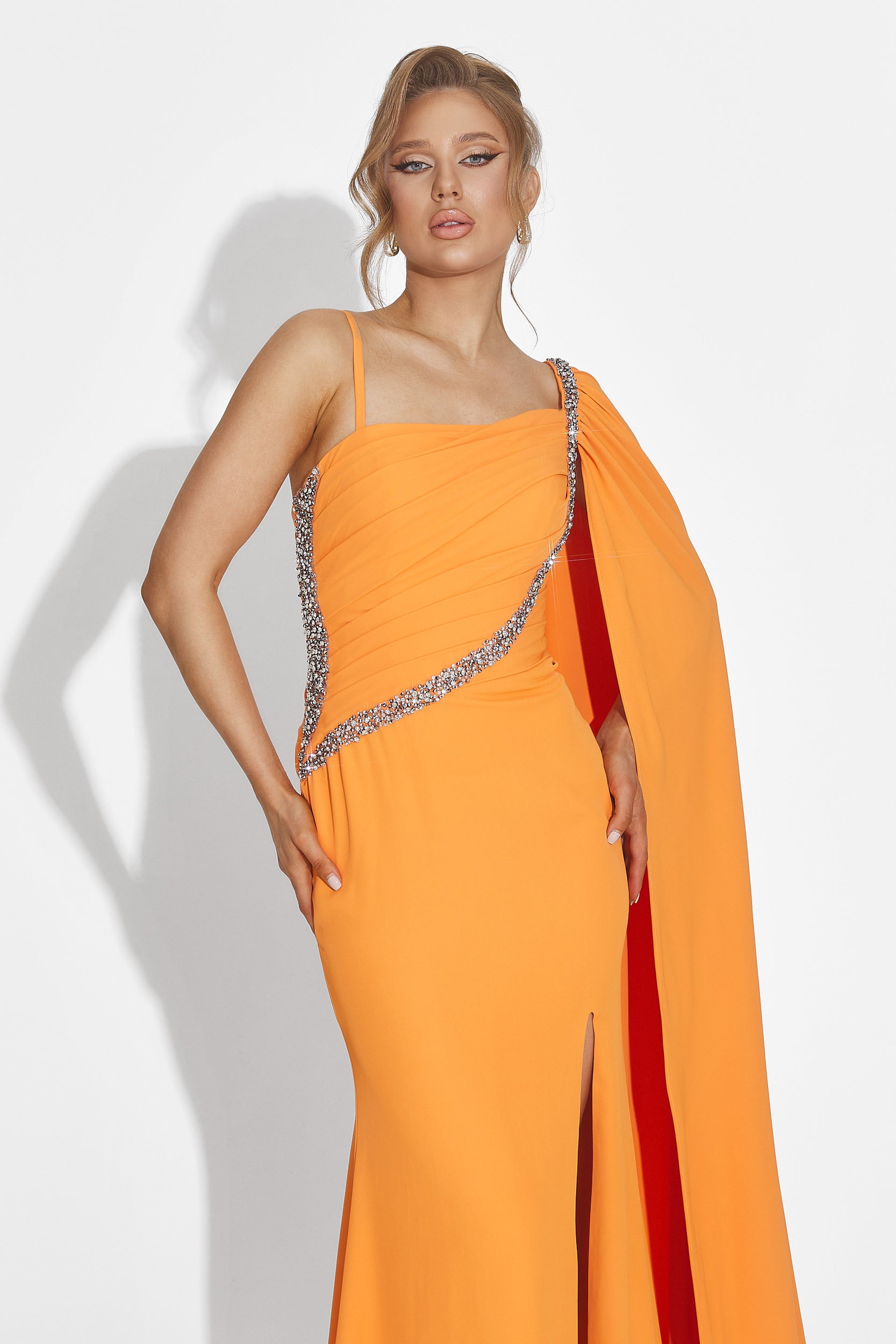Libre Bogas Long Orange Dress for Women