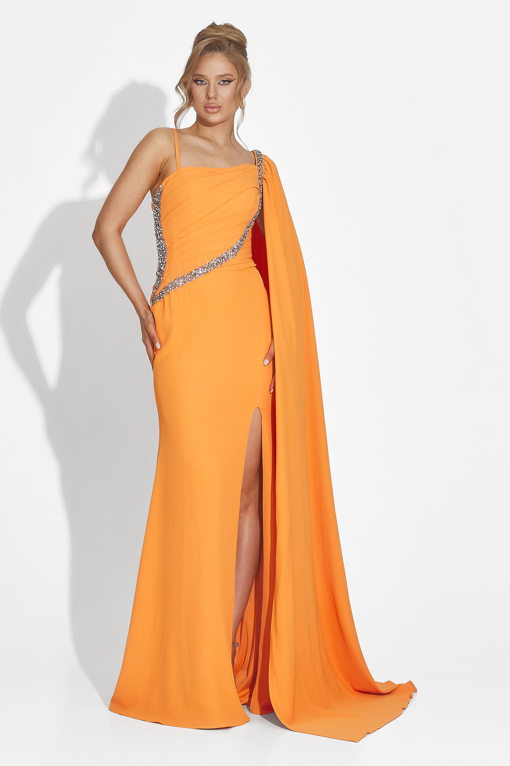Libre Bogas Long Orange Dress for Women