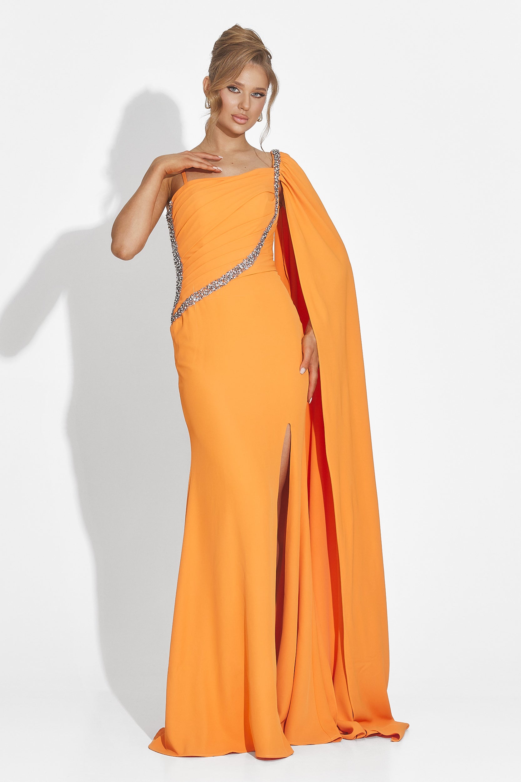 Robe longue orange pour femme Libre Bogas