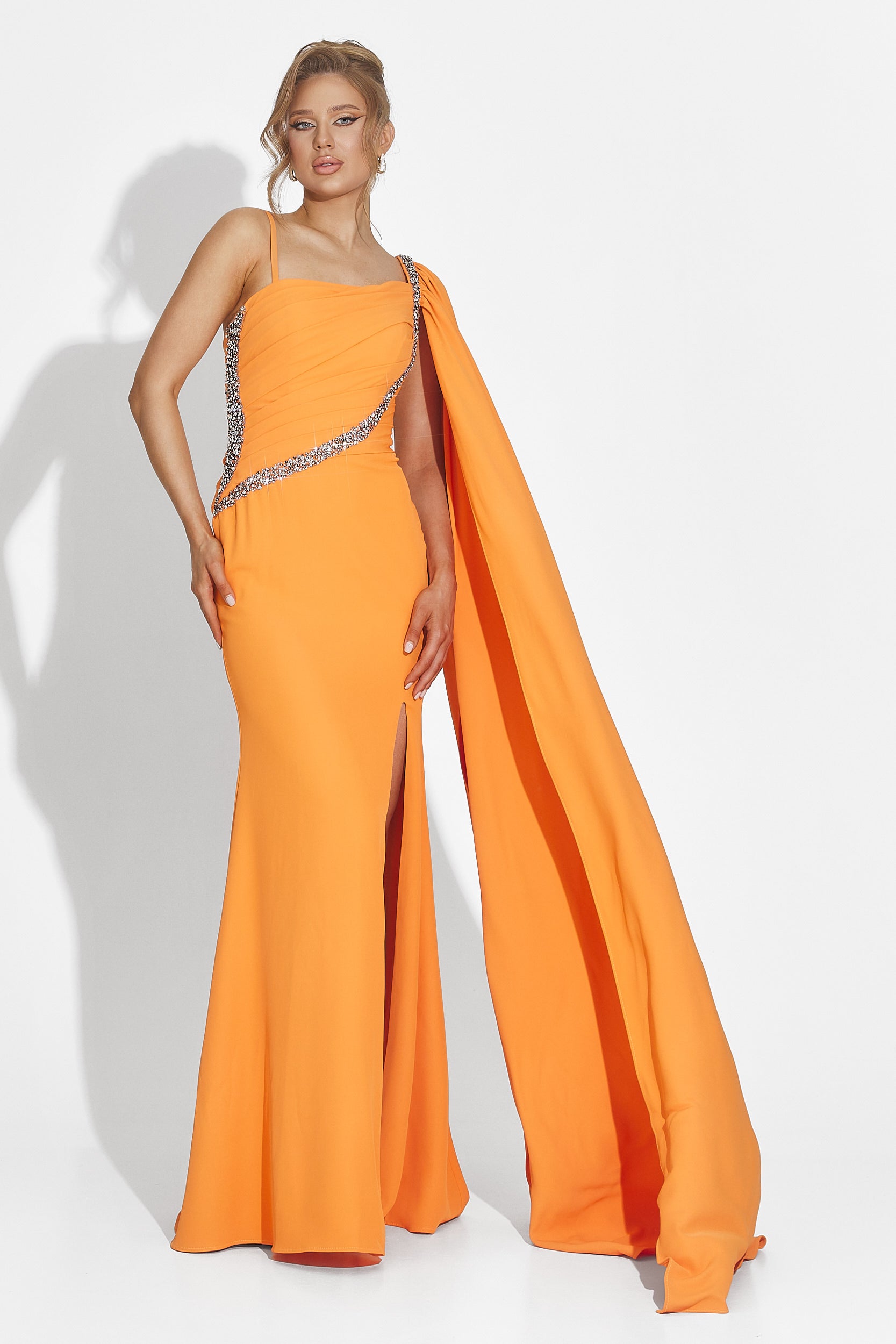 Robe longue orange pour femme Libre Bogas