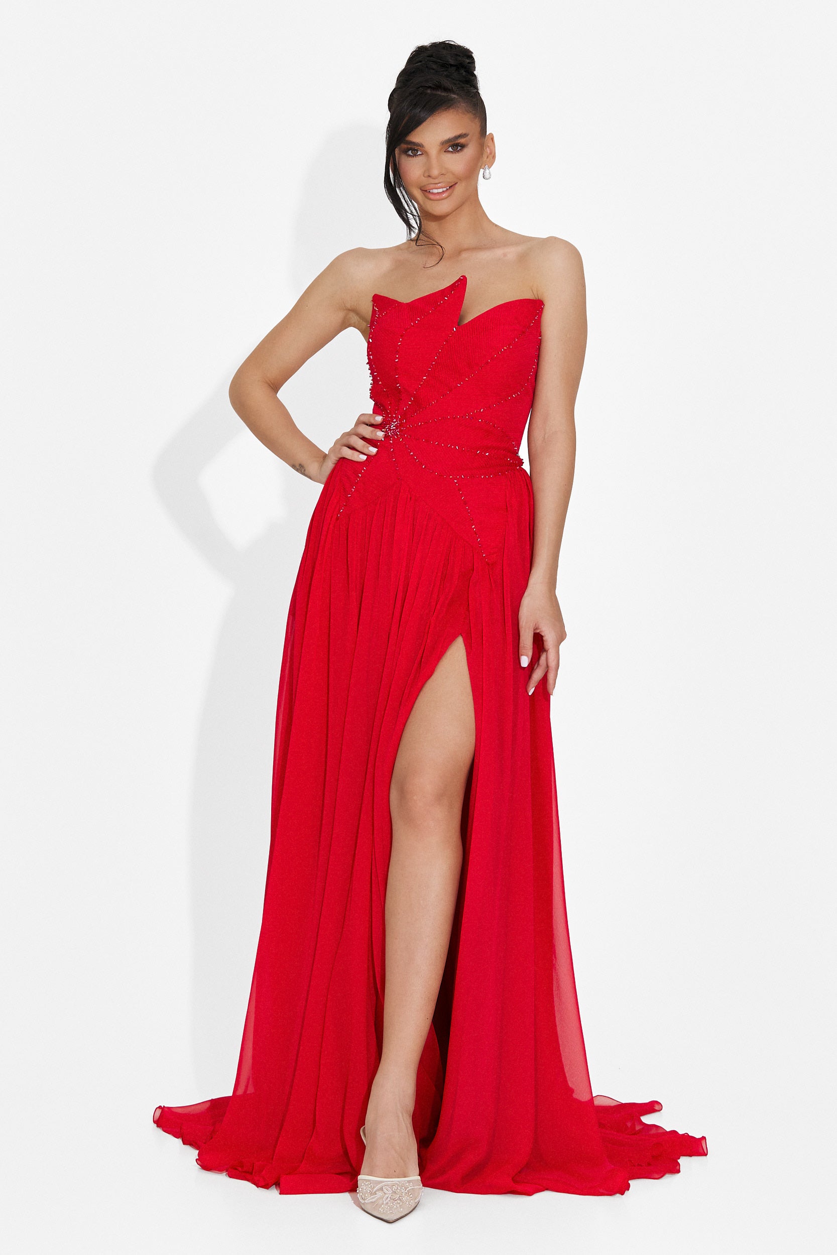 Rochie dama lunga rosie Anaika Bogas