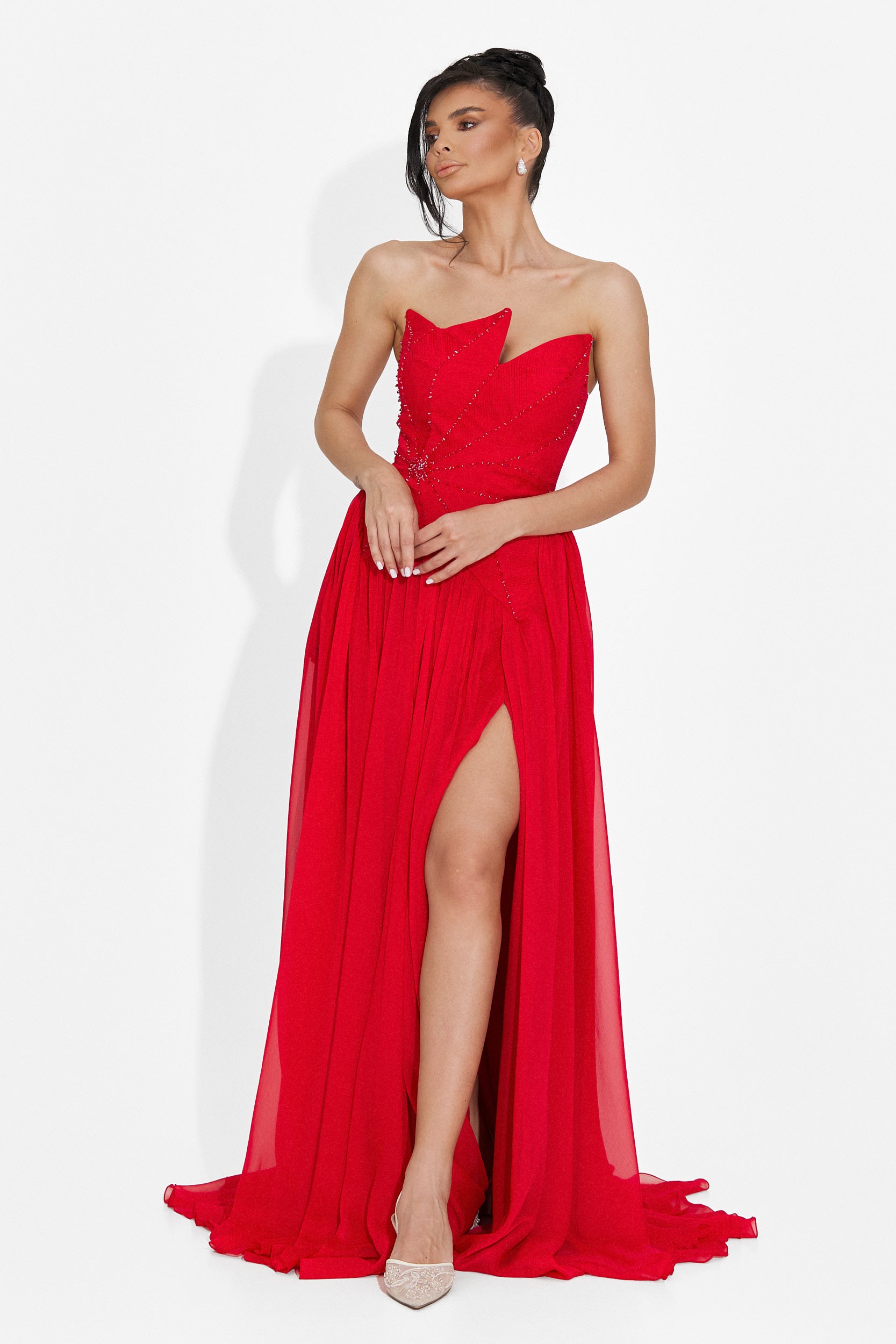 Rochie dama lunga rosie Anaika Bogas