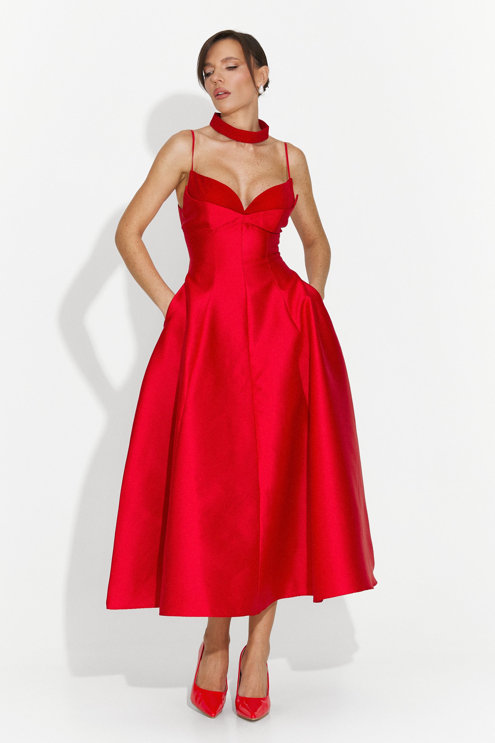 Robe femme longue rouge Coriza Bogas