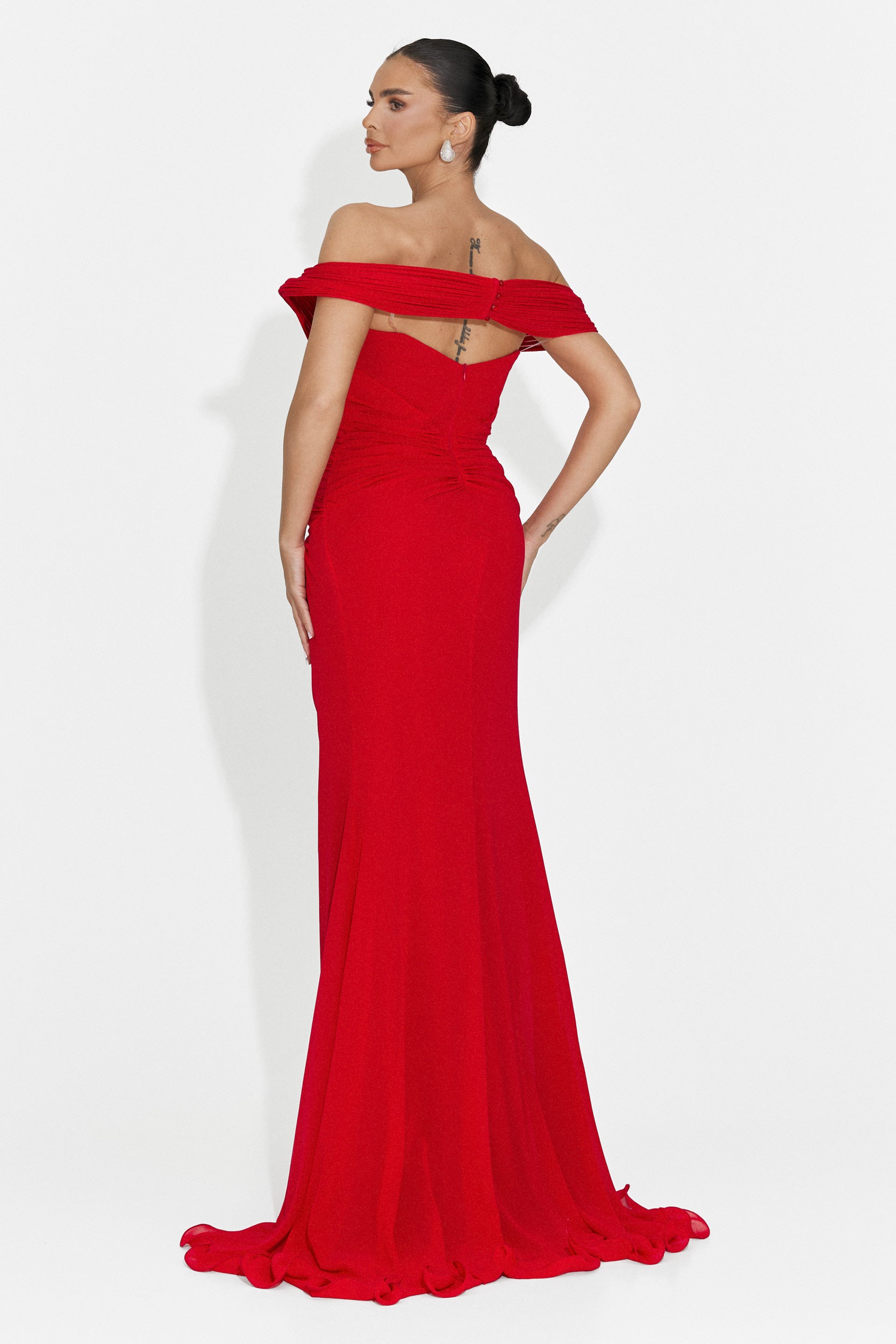 Emilias Bogas langes rotes Kleid für Frauen