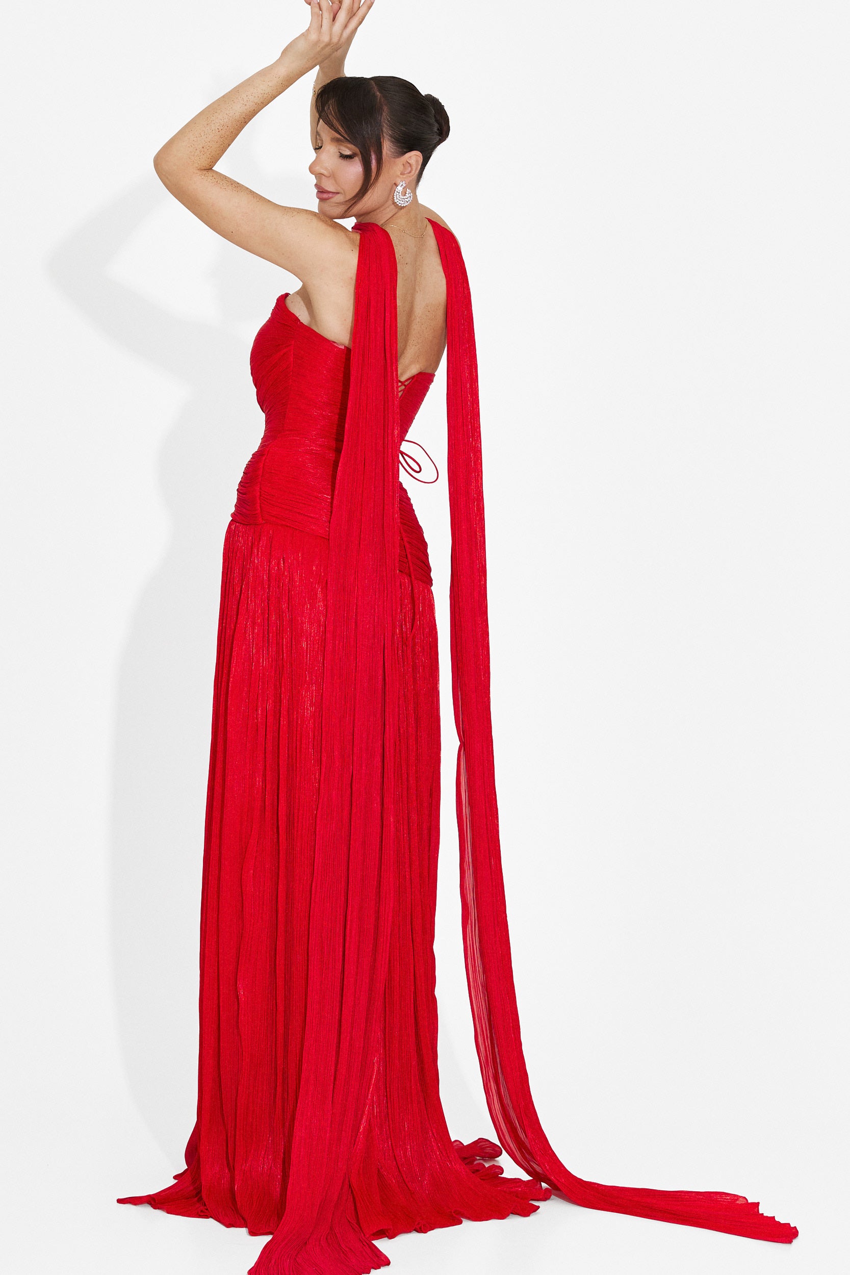 Rochie dama lunga rosie Gabielia Bogas